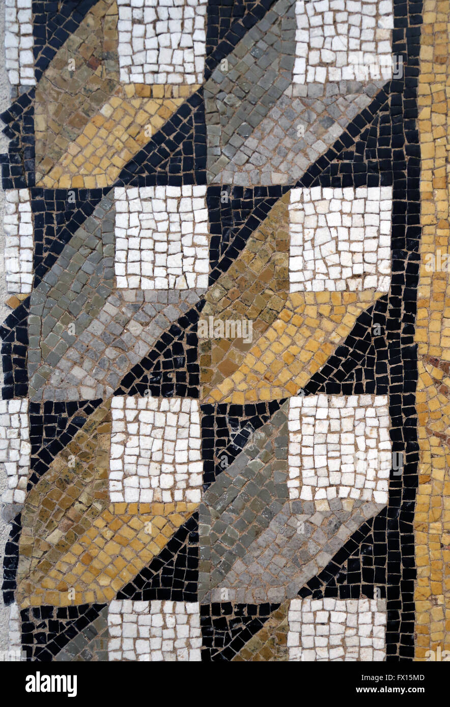 Arte romana. Soglia in cubetti di mosaico prospettiva. Dettaglio. 1 ° secolo. Il museo del Louvre. Foto Stock