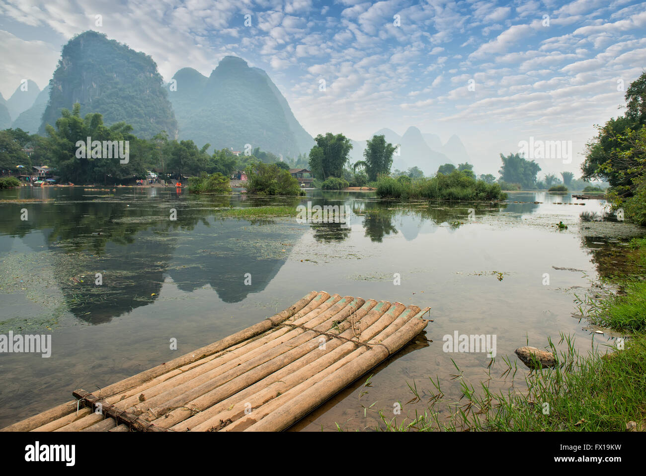 Paesaggio in Yangshuo Guilin, Cina Foto Stock