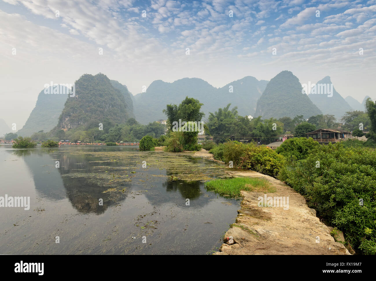 Paesaggio in Yangshuo Guilin, Cina Foto Stock