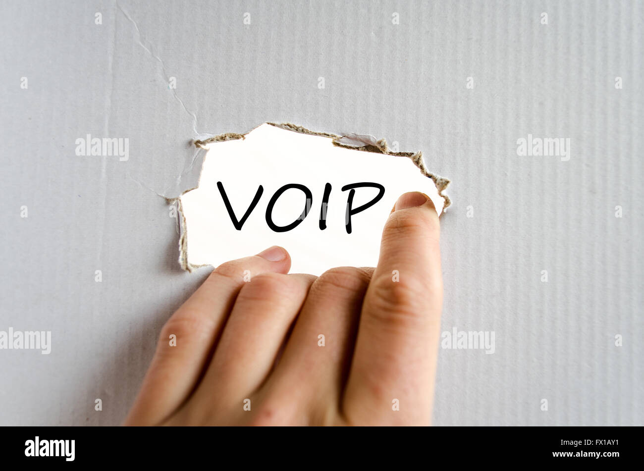 Testo Voip concetto isolato su sfondo bianco Foto Stock