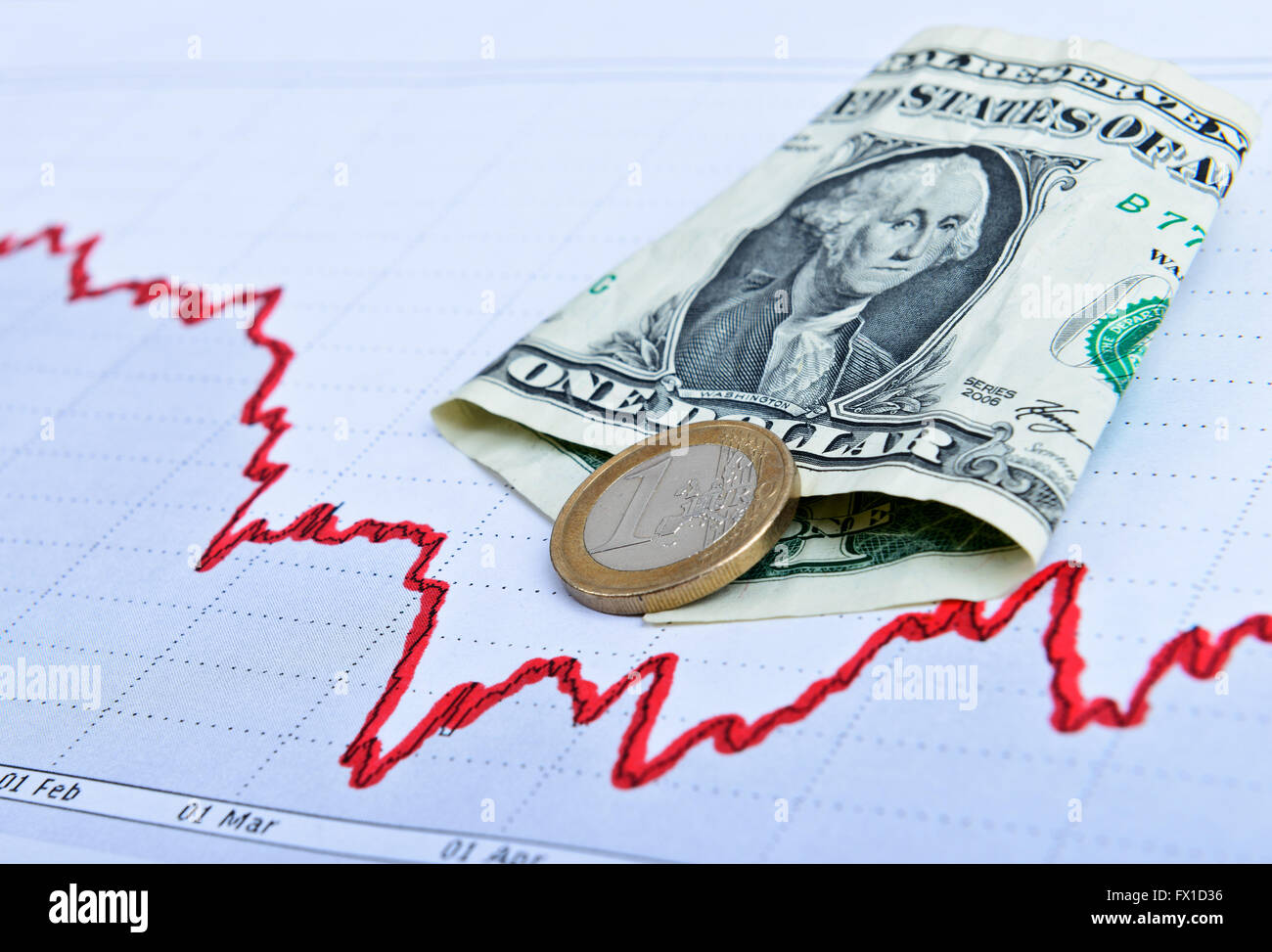 Di dollari grafico disegnato. Il concetto di business. Immagine dai toni Foto Stock