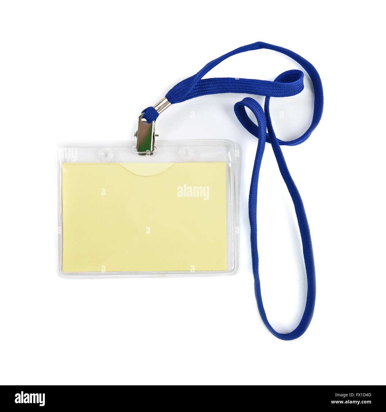 ID vuoto o scheda di sicurezza blu con tracolla Foto Stock ID vuoto o scheda di sicurezza blu con tracolla Foto Stock