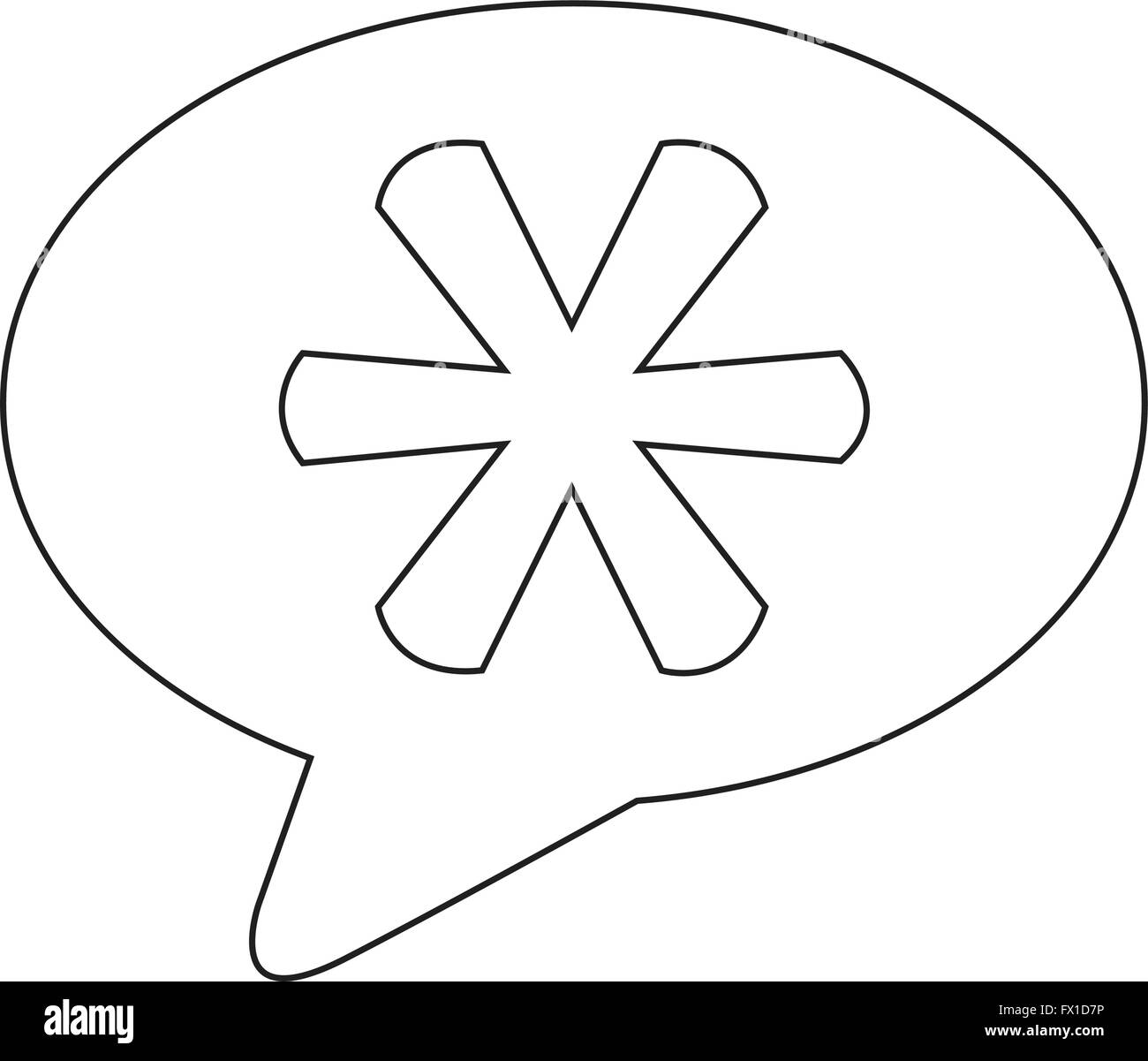 Asterisco nota a piè di pagina Icona segno Illustrazione Vettoriale