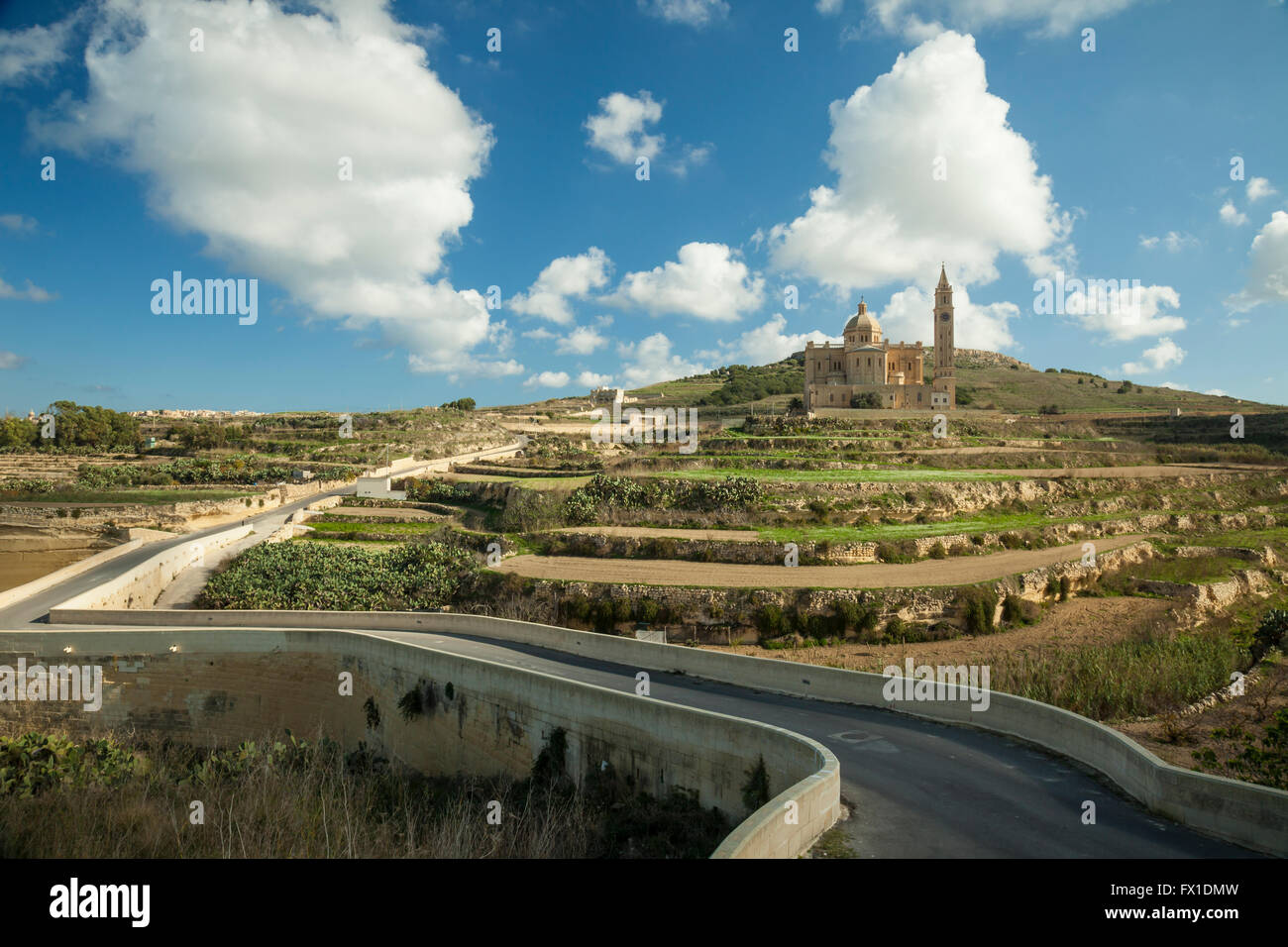 Ta' Pinu chiesa basilica di Gharb, Gozo, Malta. Foto Stock