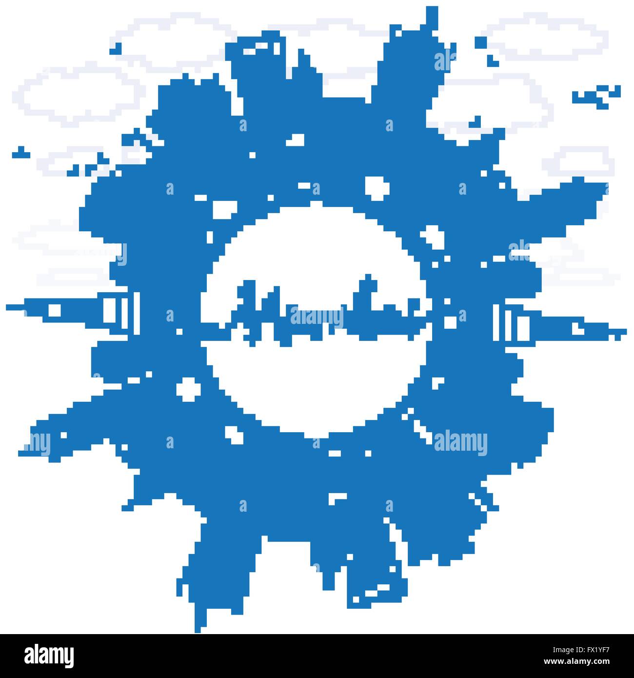 Profilo dello Skyline di Mumbai con punti di riferimento di colore blu. Illustrazione Vettoriale. Viaggi di affari e turismo concetto con copia spazio. Illustrazione Vettoriale