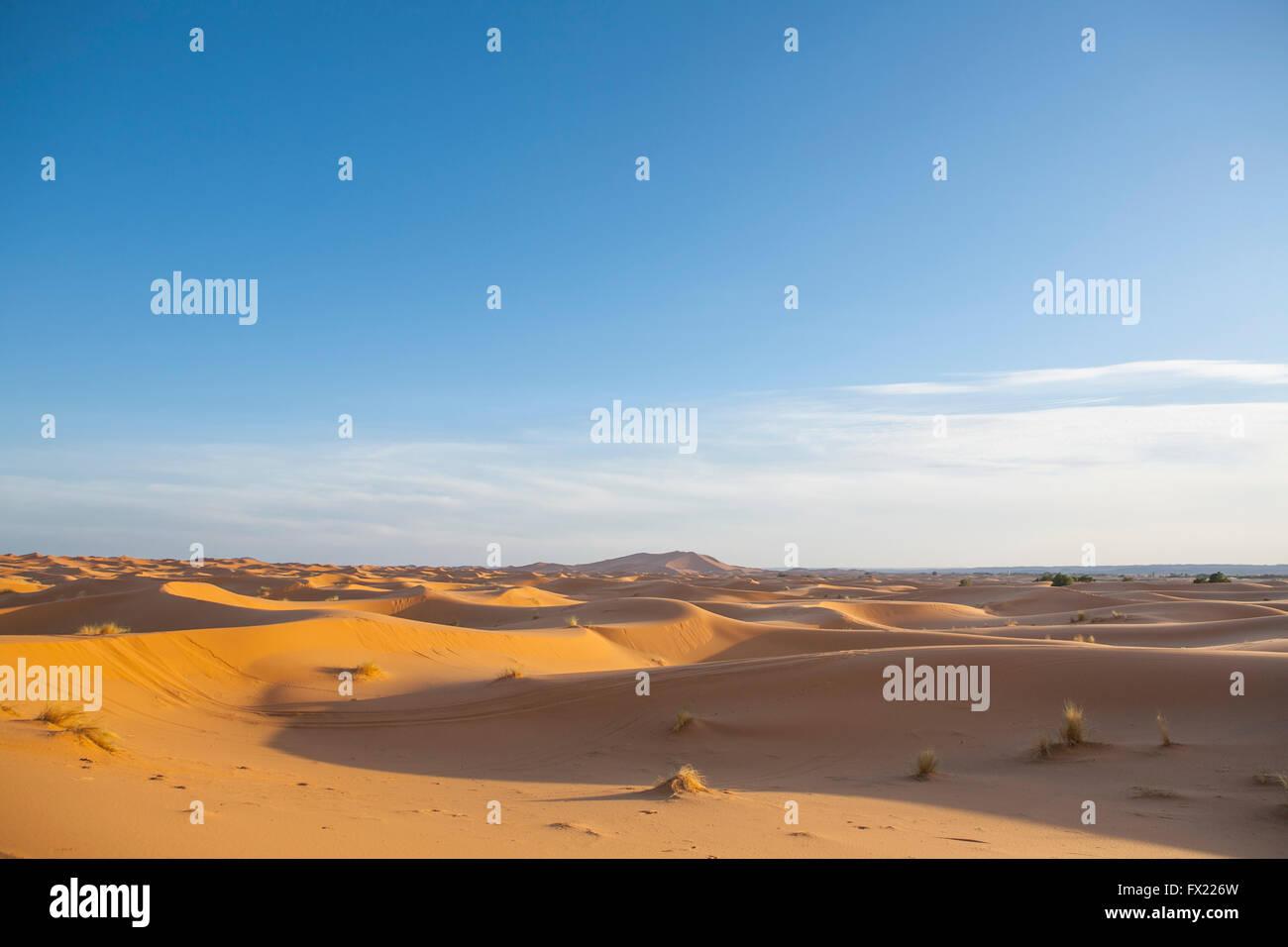 Diversi sand hill a Erg Chebbi nel deserto del Sahara. Ers sono grandi dune formate dal vento soffiato sabbia. Il Marocco Foto Stock
