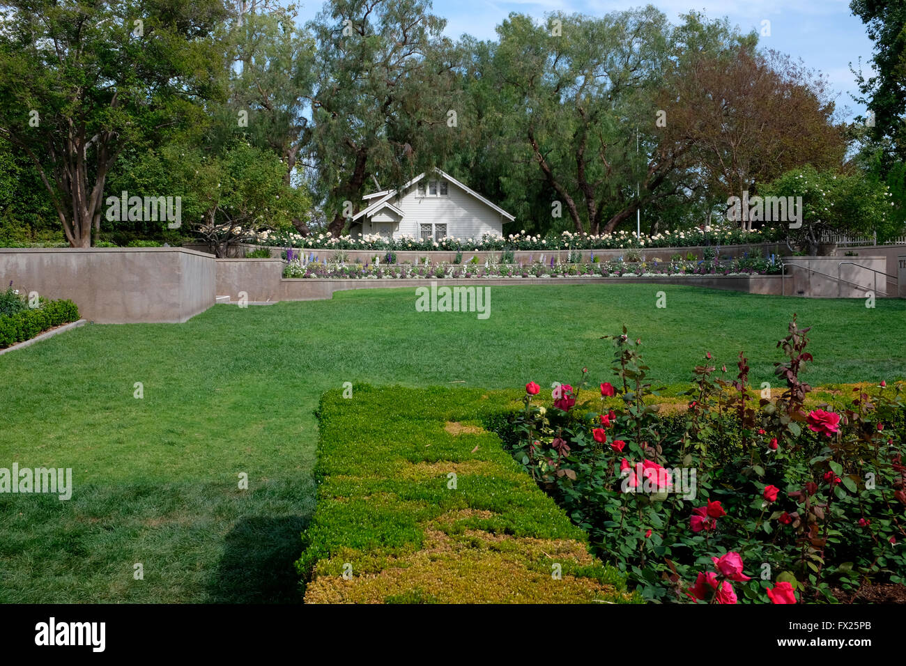 Il presidente Richard Nixon il luogo di nascita e la casa d'infanzia in Yorba Linda, California Foto Stock
