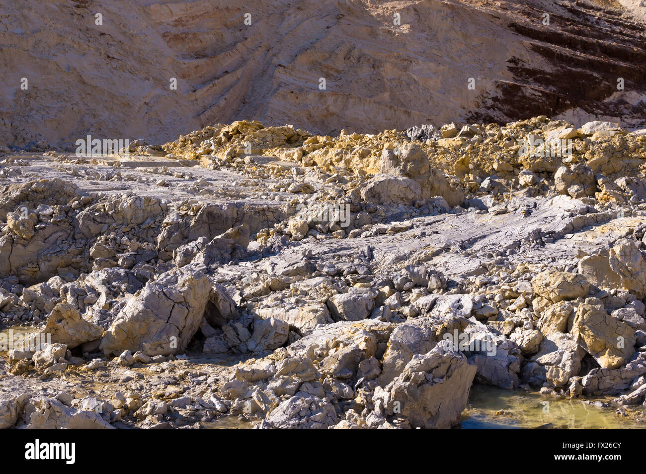 La cava dell'unica argilla blu Foto Stock