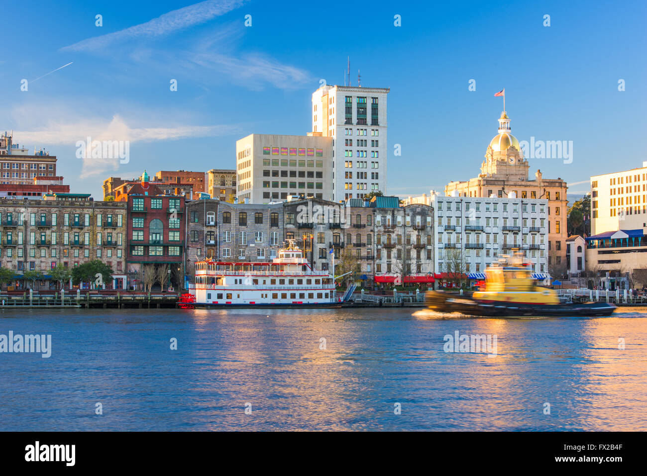 Il Savannah, Georgia, Stati Uniti d'America skyline del centro Foto Stock