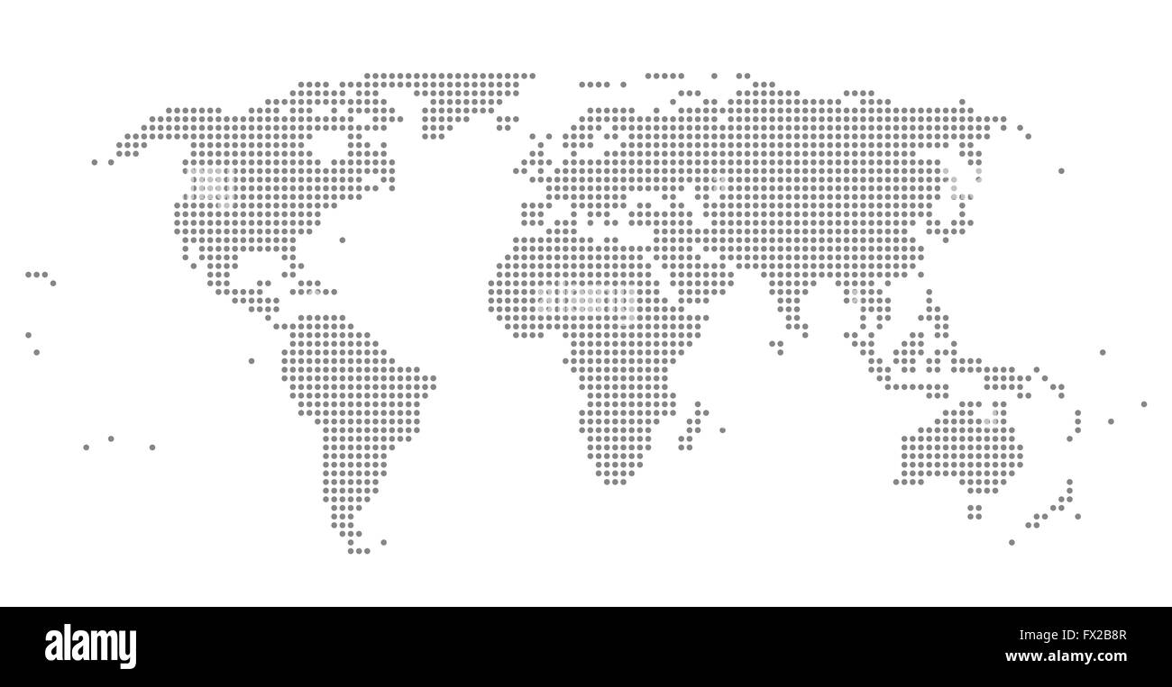 Punti mappa Mondo illustrazione Foto Stock