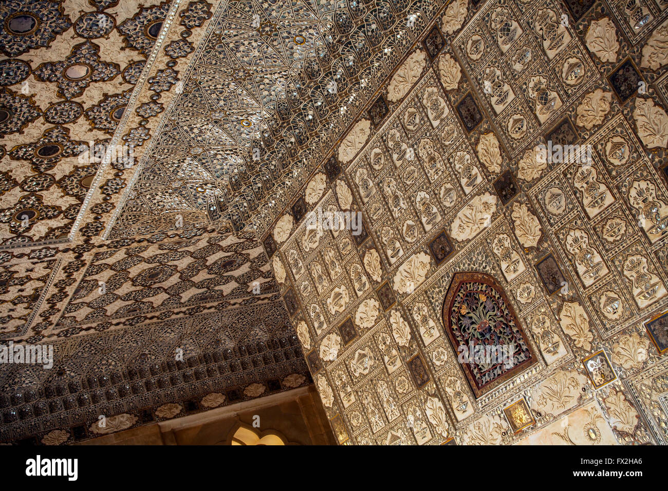 Nahargarh Fort Jaipur interno tetto di piastrelle. Foto Stock