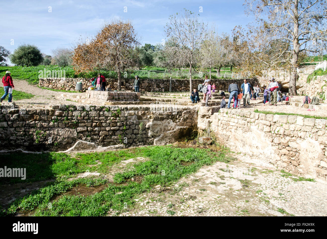 Horvat Aqav sito archeologico a Ramat Hanadiv è una natura parco e giardino che copre 4.5 km all'estremità meridionale del Monte Carmelo Foto Stock