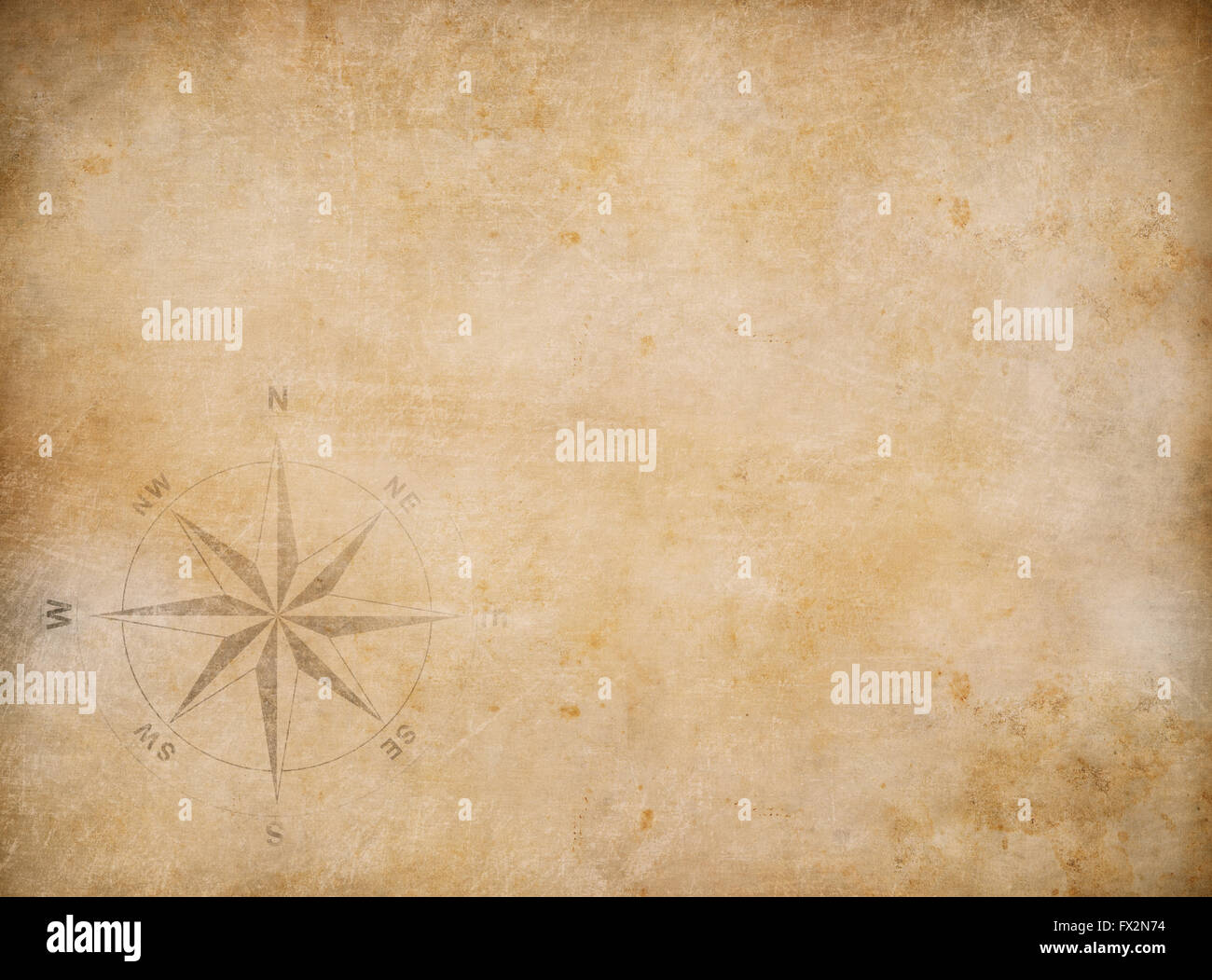 Vecchio vuoto sullo sfondo della mappa Foto Stock