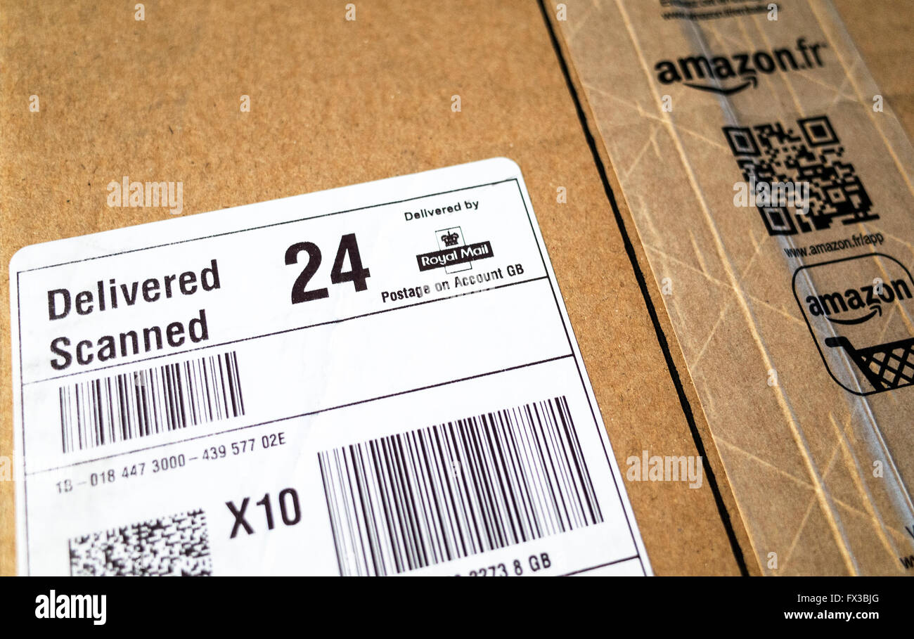 Amazon la consegna di pacchi Foto Stock
