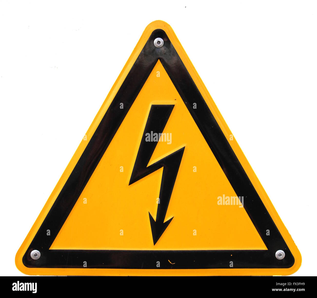 Simbolo di alta tensione in Germania. Foto Stock