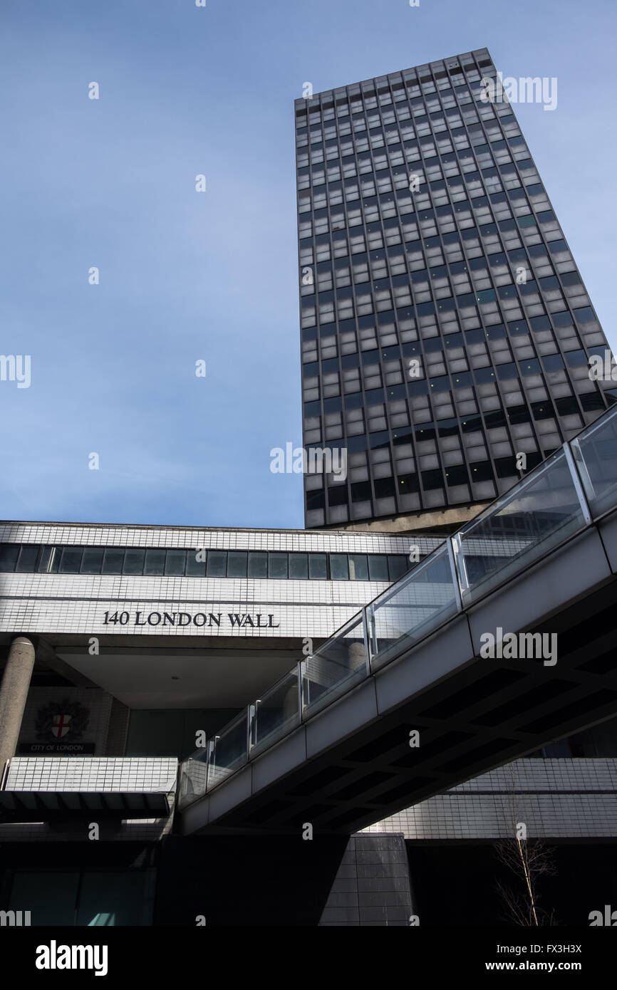 140 London Wall tower edificio Ufficio Londra Inghilterra Regno Unito Foto Stock