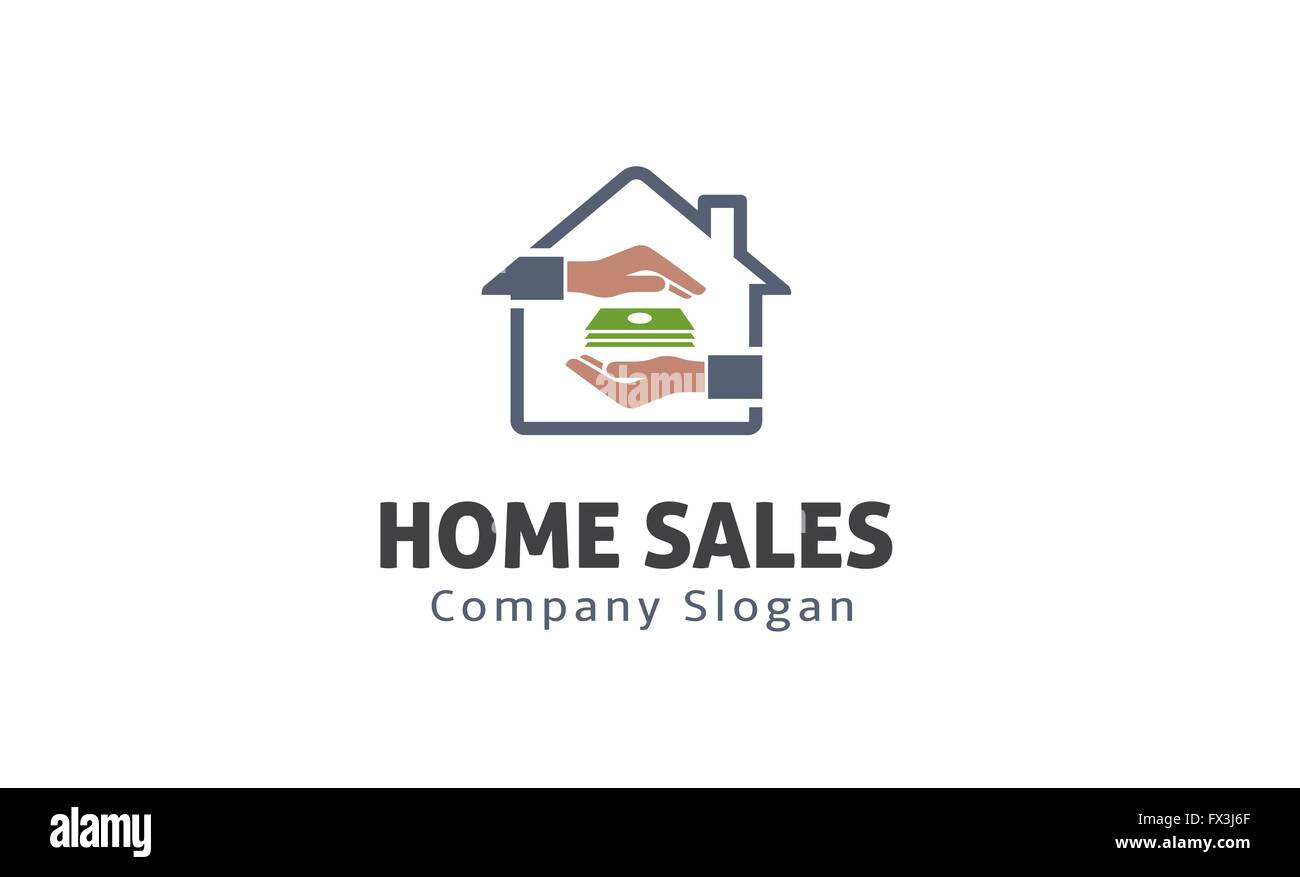 Home Vendita Deal Real Estate Symbol Logo Design Illustrazione Illustrazione Vettoriale