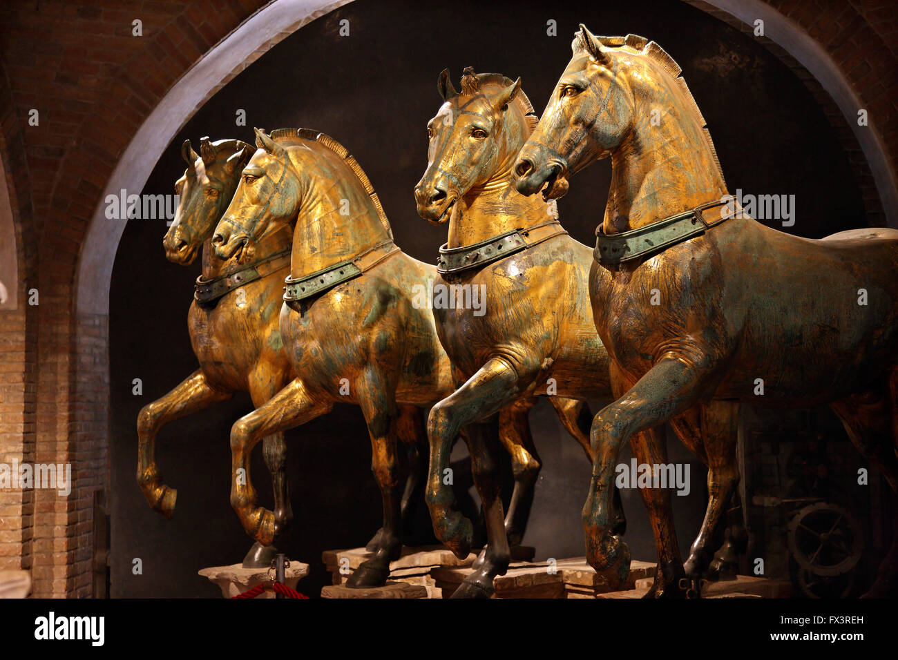 L'(originale) i cavalli di San Marco (San Marco), nel Museo della Basilica di San Marco, Venezia, Italia. Foto Stock