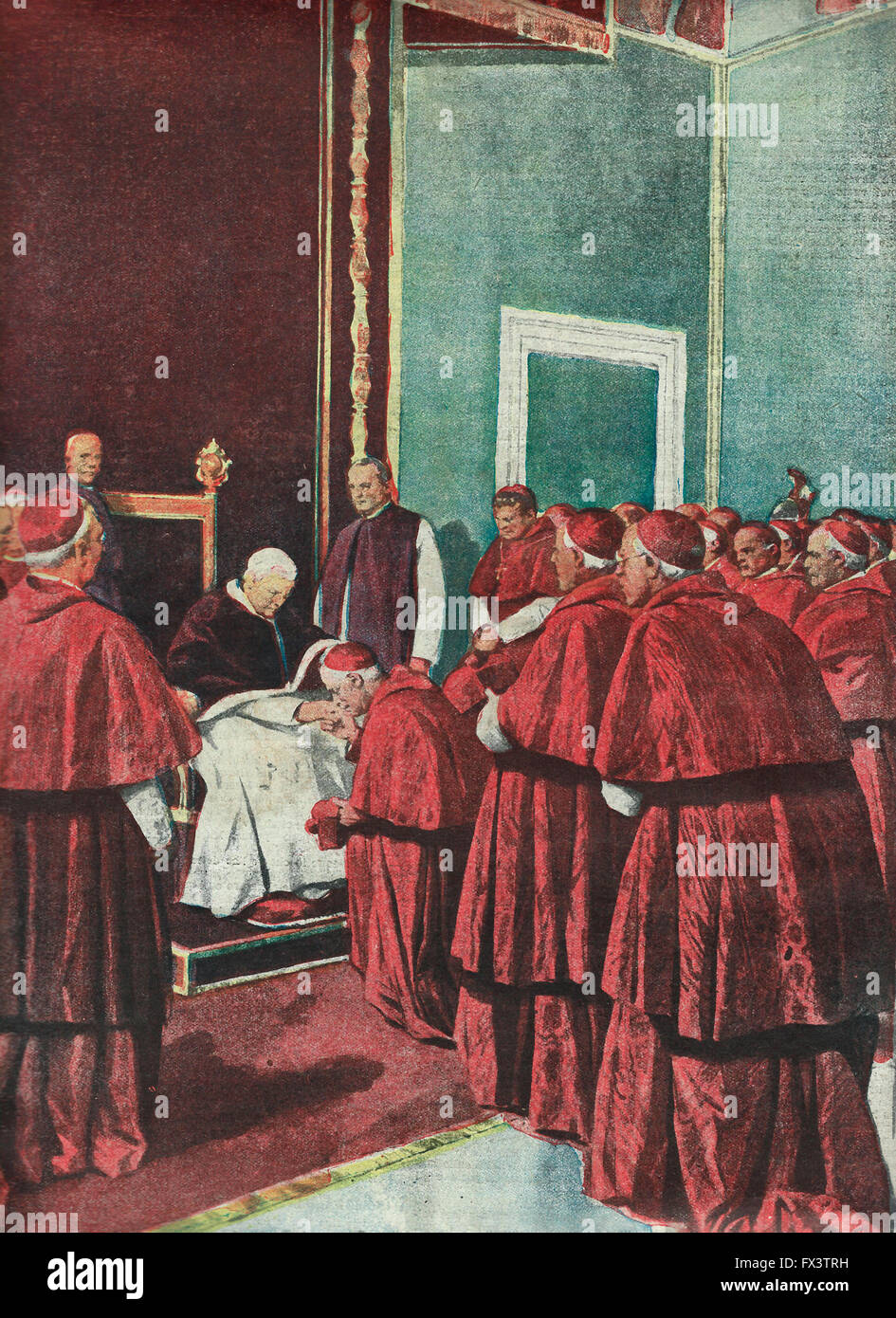 Natale in Vaticano - La ricezione del Collegio dei Cardinali per loro i migliori auguri al papa, 1913 Foto Stock