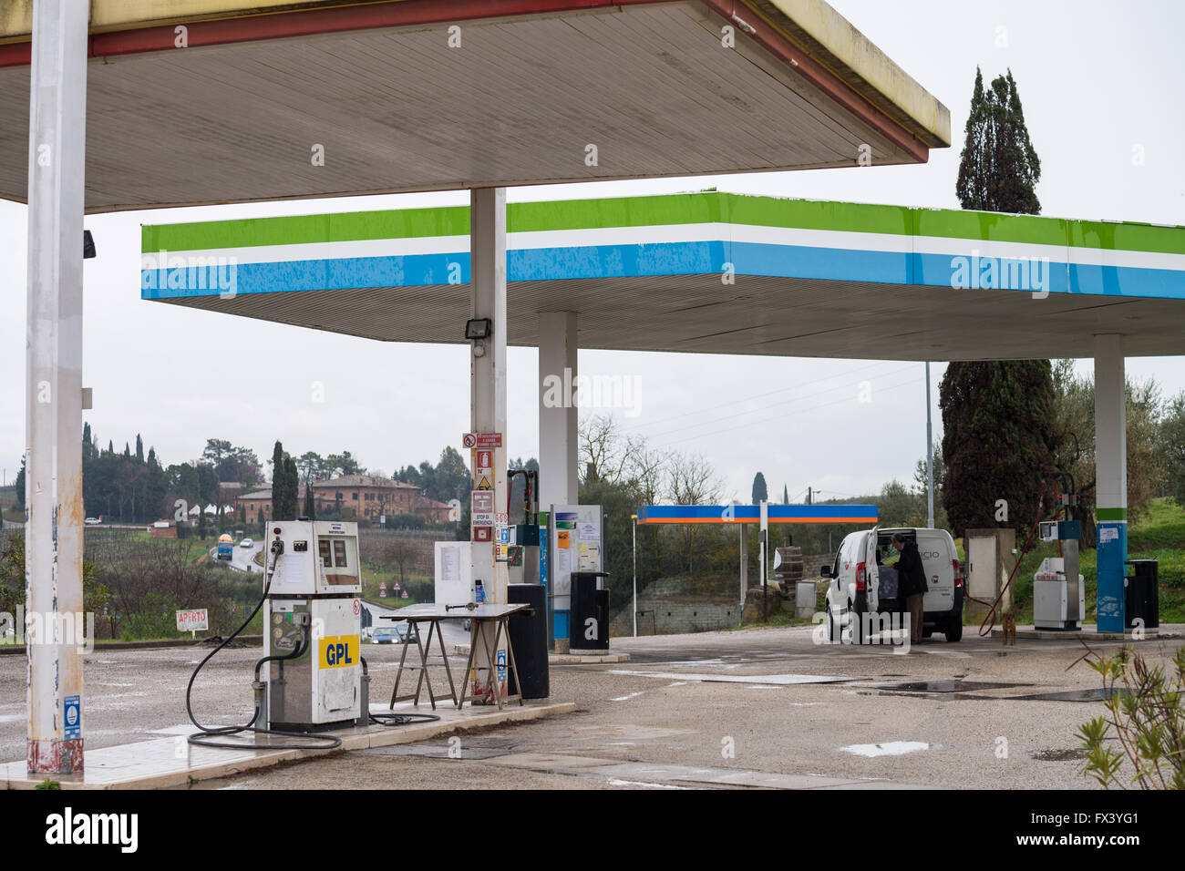 Stazione di riempimento, Italia Foto Stock