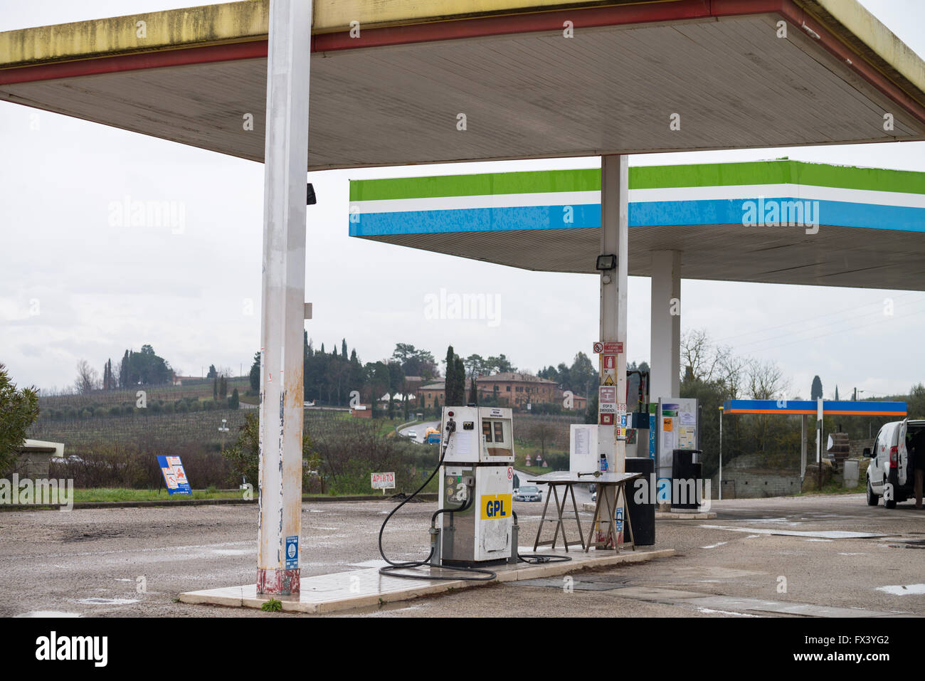 Stazione di riempimento, Italia Foto Stock