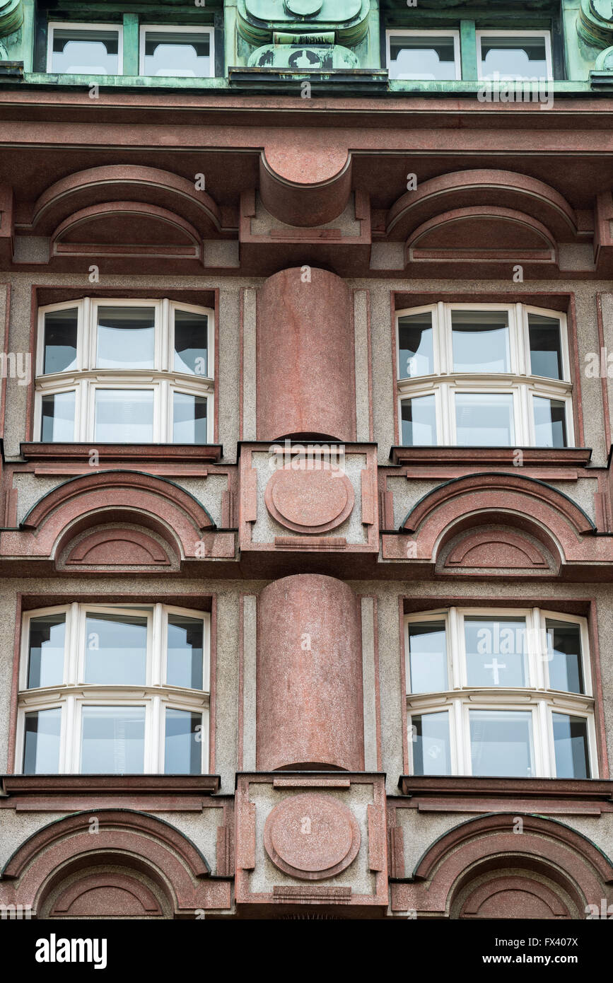 Il LAR palazzo in stile rondocubist, Praga, Na Porici, Repubblica Ceca, Europa Foto Stock