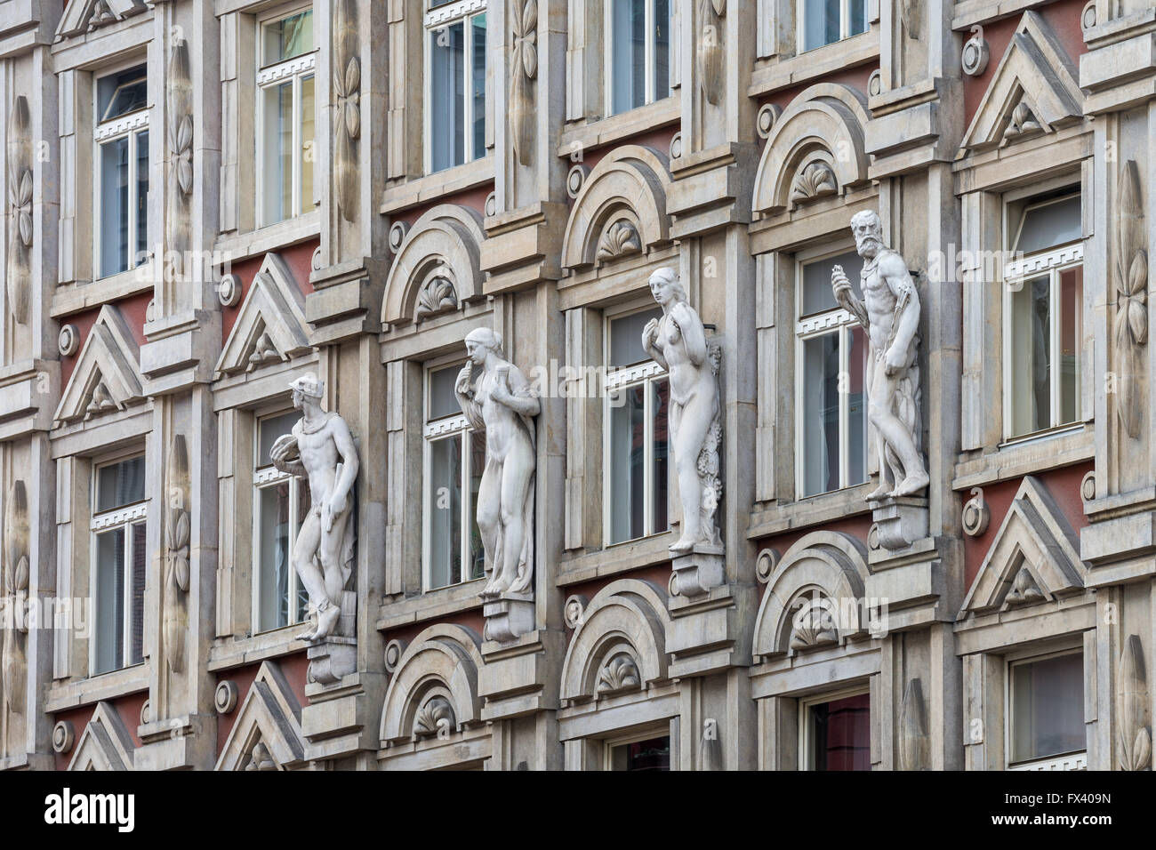 L'edificio Rondocubist Palac Adria, Nove Mesto, Praga, Repubblica Ceca, Europa Foto Stock