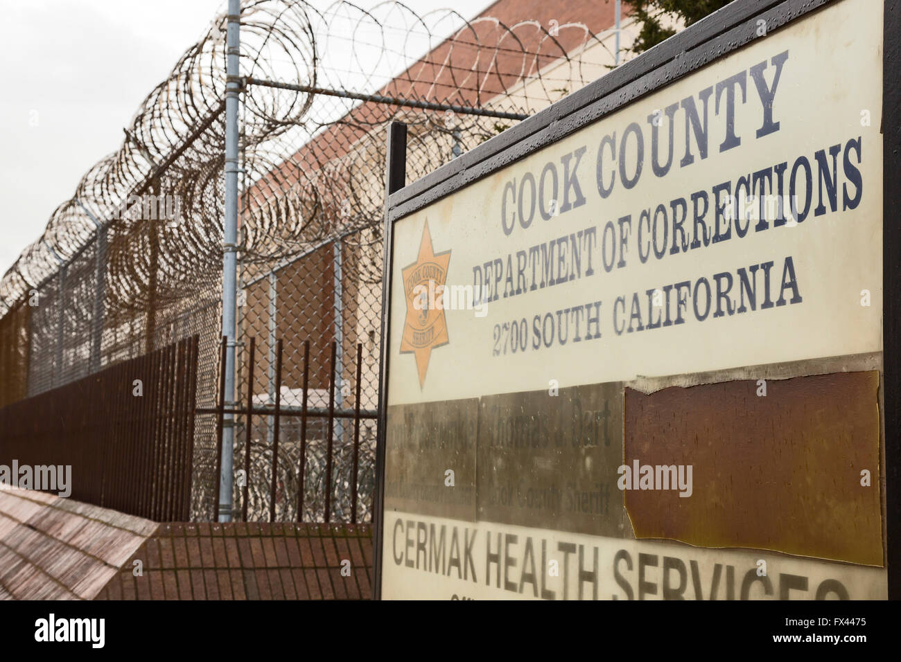 Chicago, Illinois - Il Cook County Jail. Con circa 9 mila prigionieri, è la più grande prigione negli Stati Uniti. Foto Stock