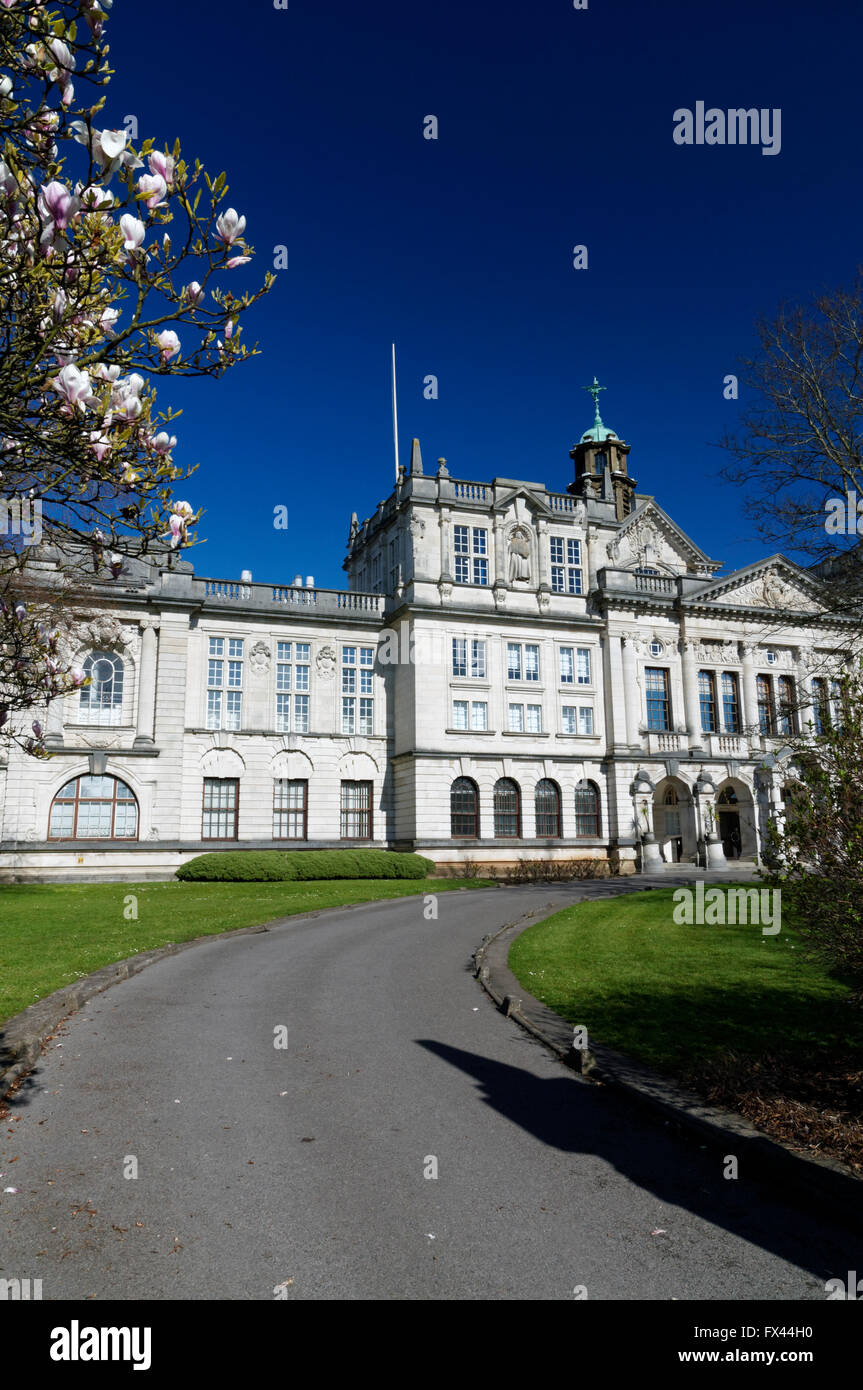 Università di Cardiff edificio Cathays Park, Cardiff, Galles del Sud. Foto Stock