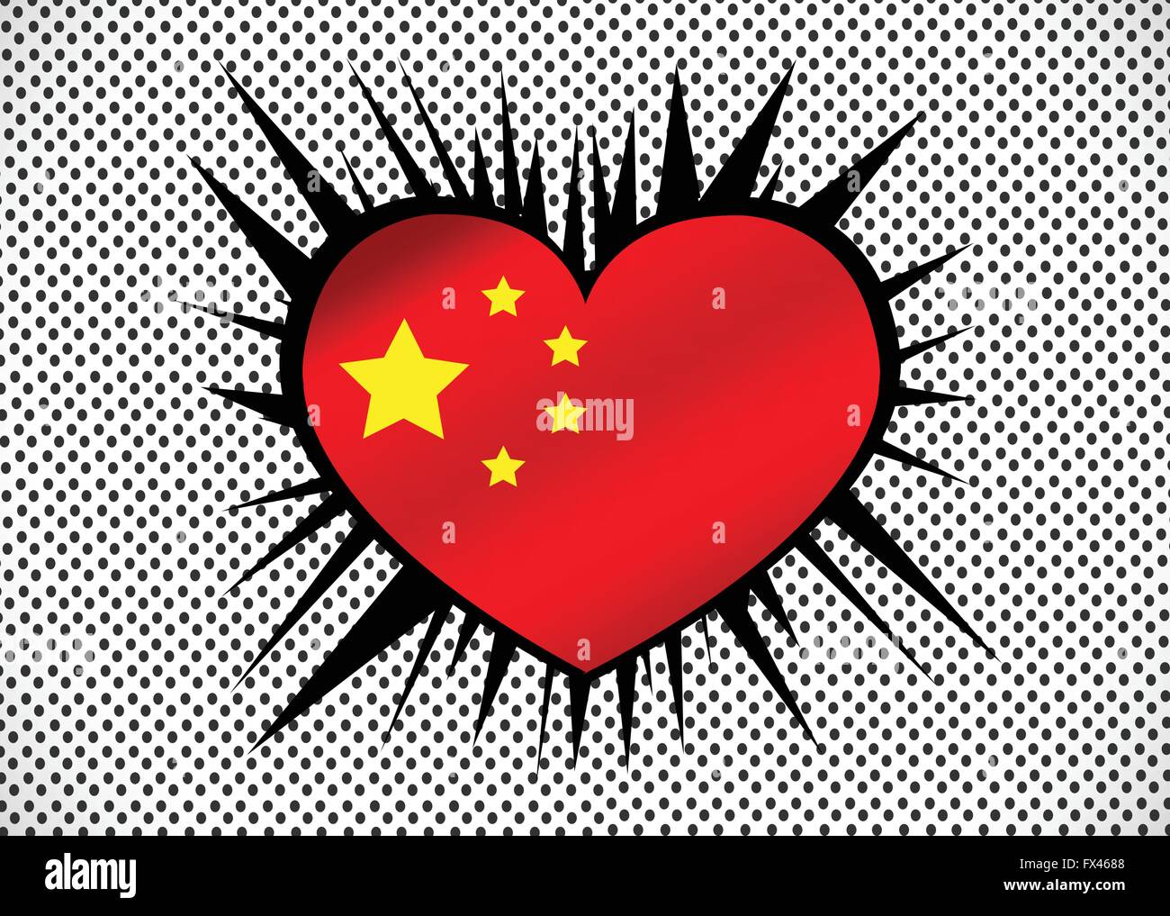 Bandiera della Cina temi idea Illustrazione Vettoriale