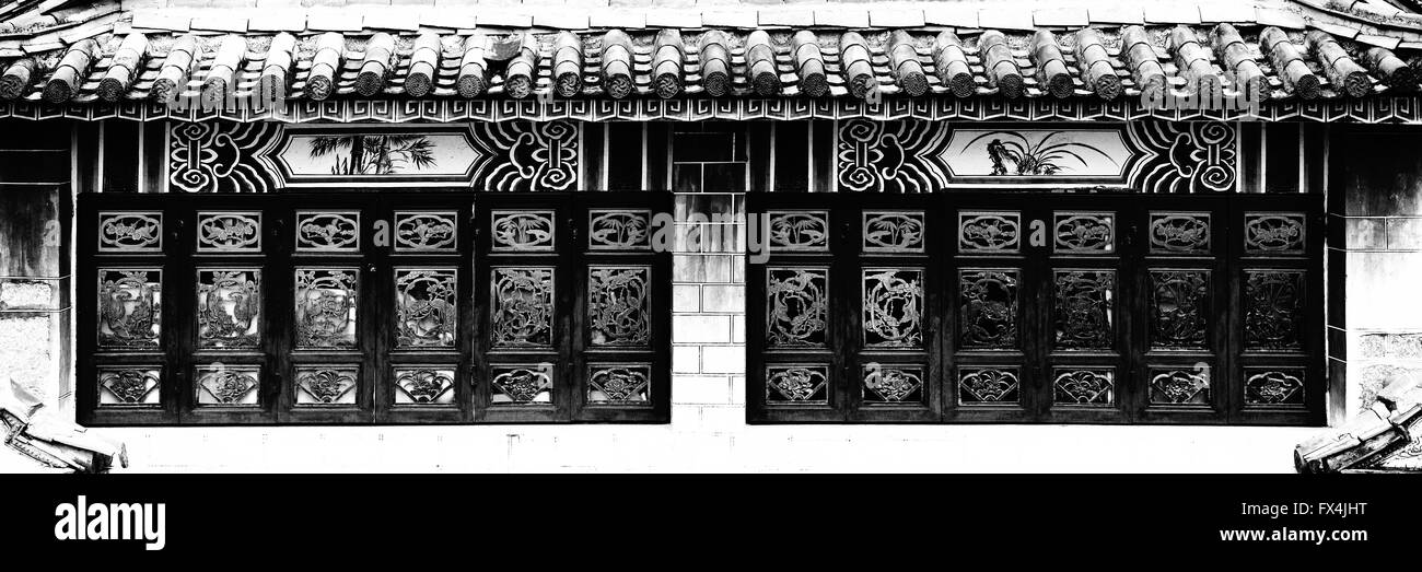 Locale in stile Bai in architettura alla vecchia citta' di Dali. Yunnan in Cina. Foto Stock