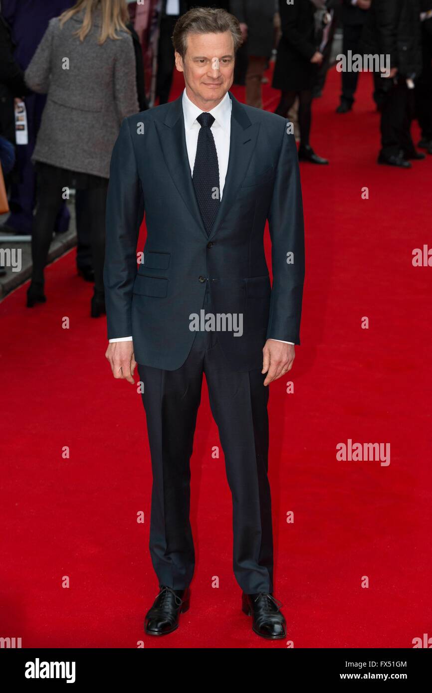 Londra, Regno Unito. Xi Apr, 2016. Colin Firth a UK Film Premiere di 'Äú occhio nel cielo "Äù a Londra 11/04/2016 Credit: dpa picture alliance/Alamy Live News Foto Stock