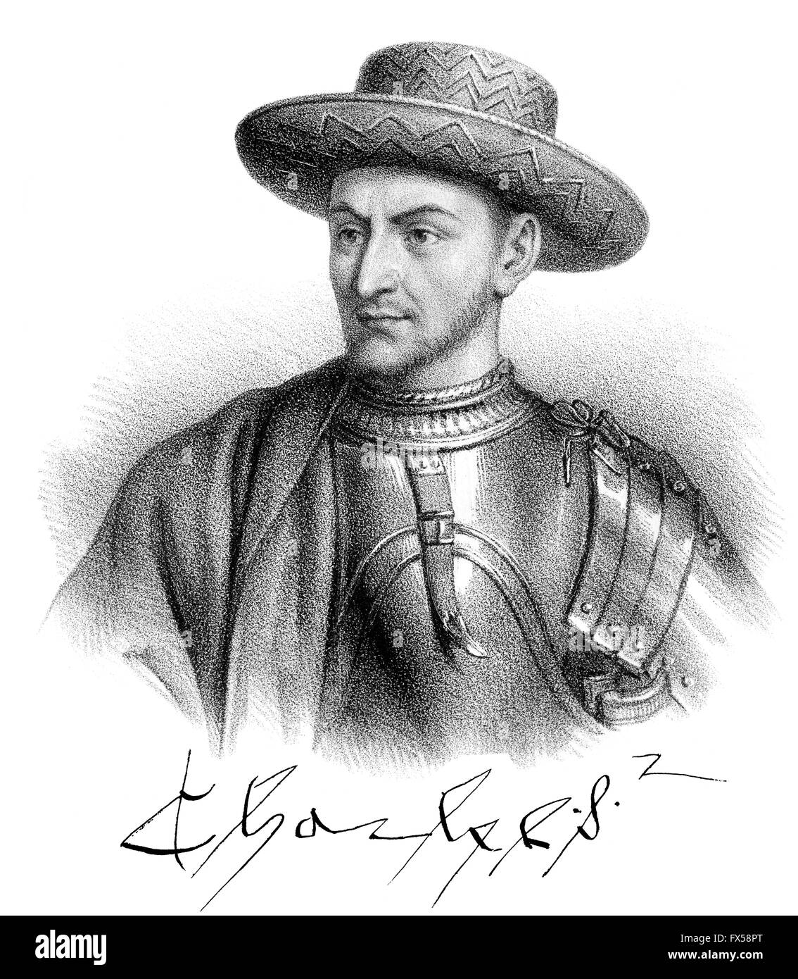 Carlo VII, Karl VII., 1403-1461, chiamato il vittorioso, re di Francia Foto Stock
