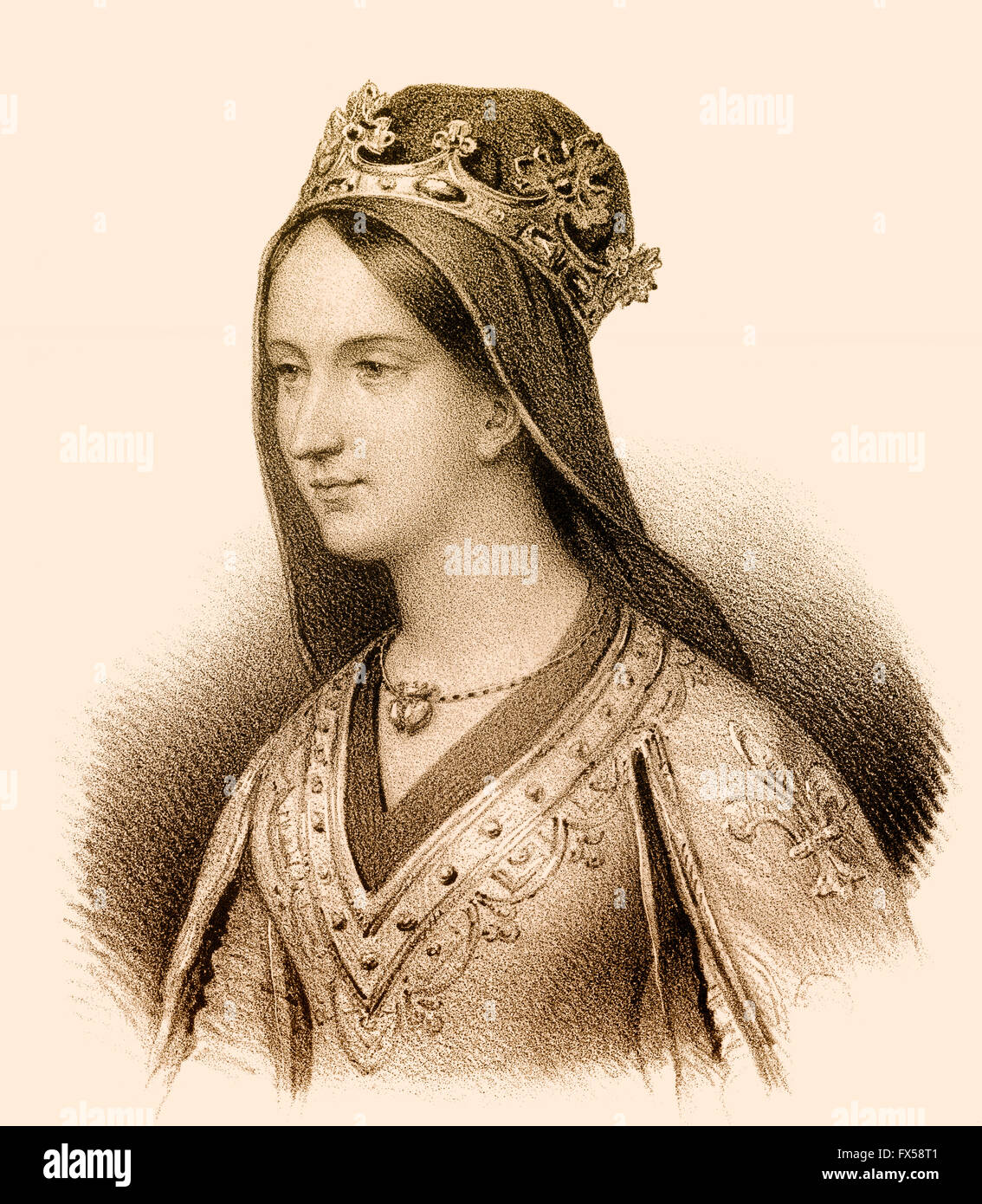 Marie d'Angiò, Marie d'Anjou, 1404-1463, regina di Francia come la moglie del Re Carlo VII Foto Stock