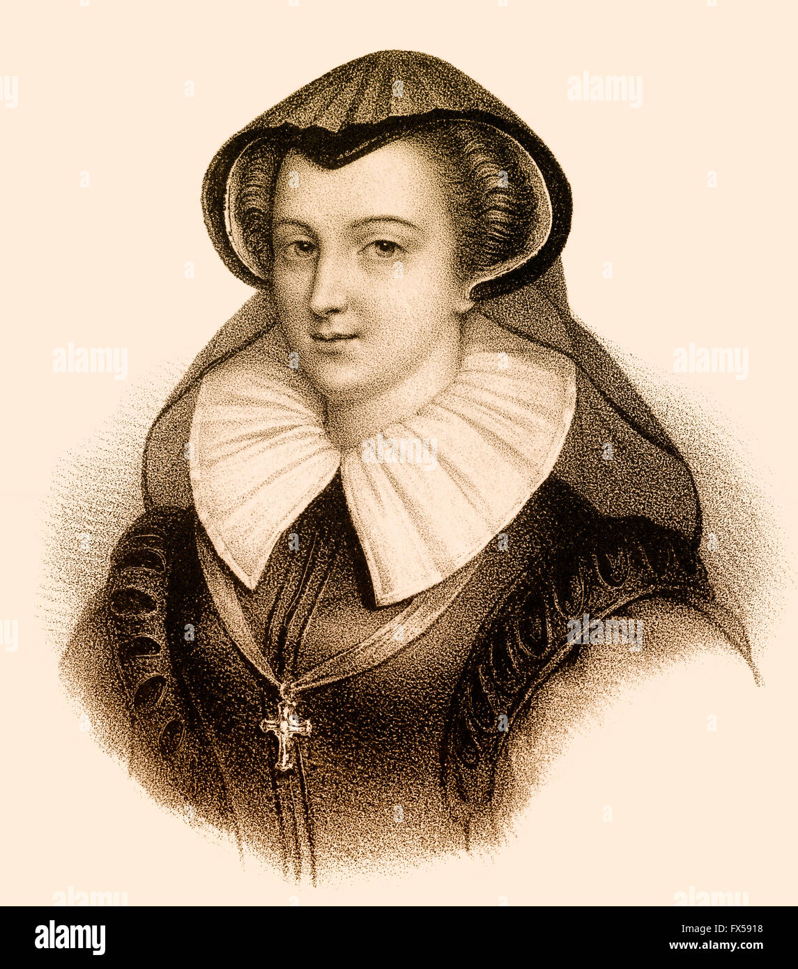 Maria, Regina di Scozia, 1542-1587, noto anche come Maria Stuart o Maria I di Scozia, è stata la Regina di Scozia e regina consorte di Fra Foto Stock