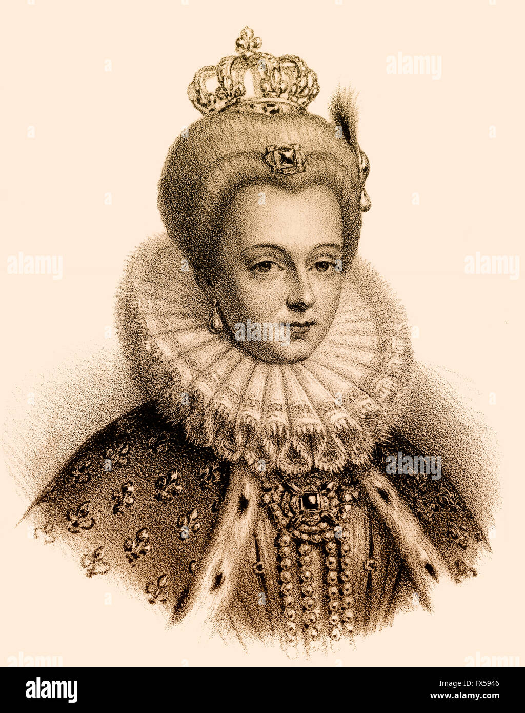 Louise di Lorena, Louise de Lorraine, 1553-1601, regina consorte di Francia Foto Stock