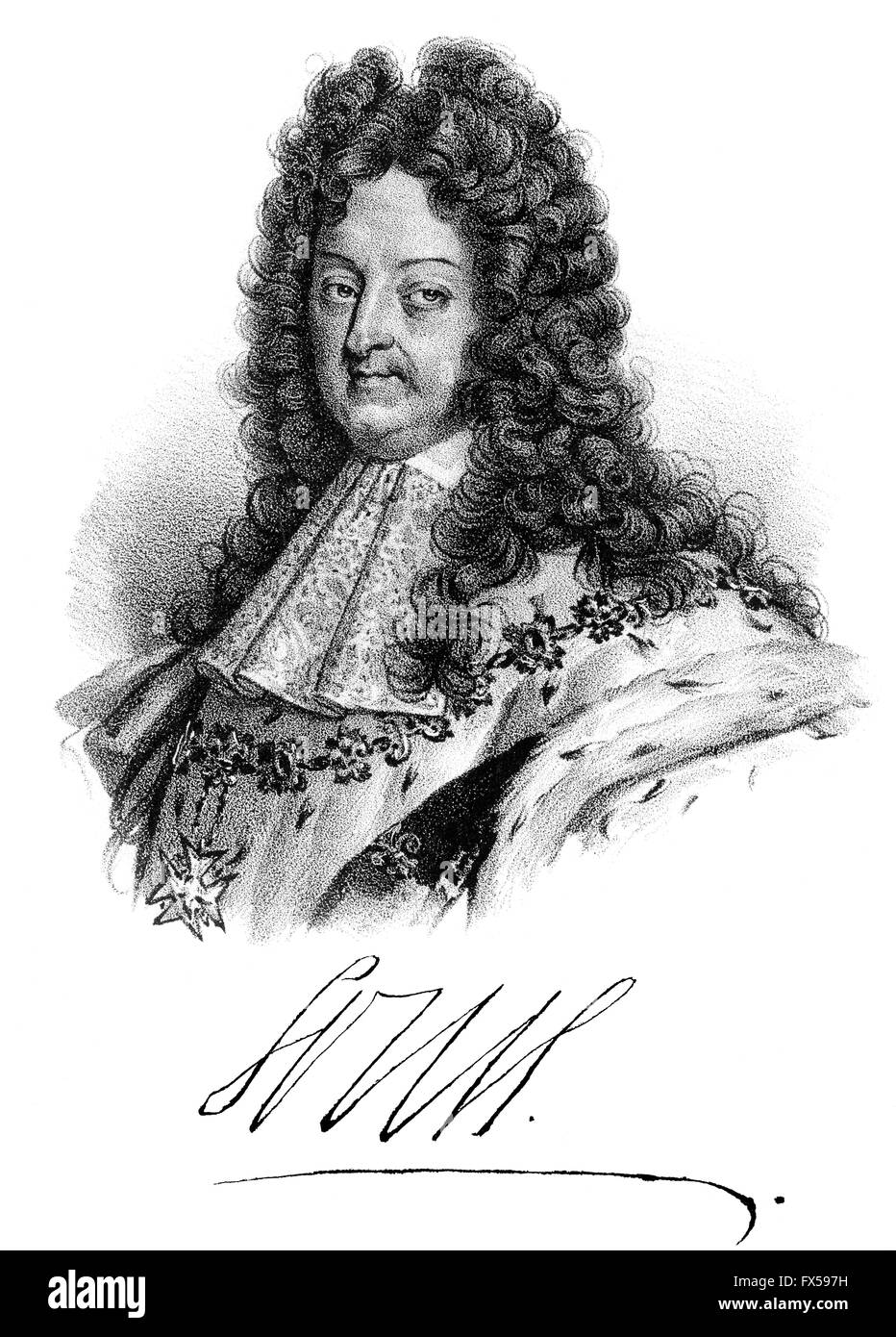 Luigi XIV, 1638-1715, Luigi il Grande Re Sole, Luigi XIV Re di Francia Foto Stock