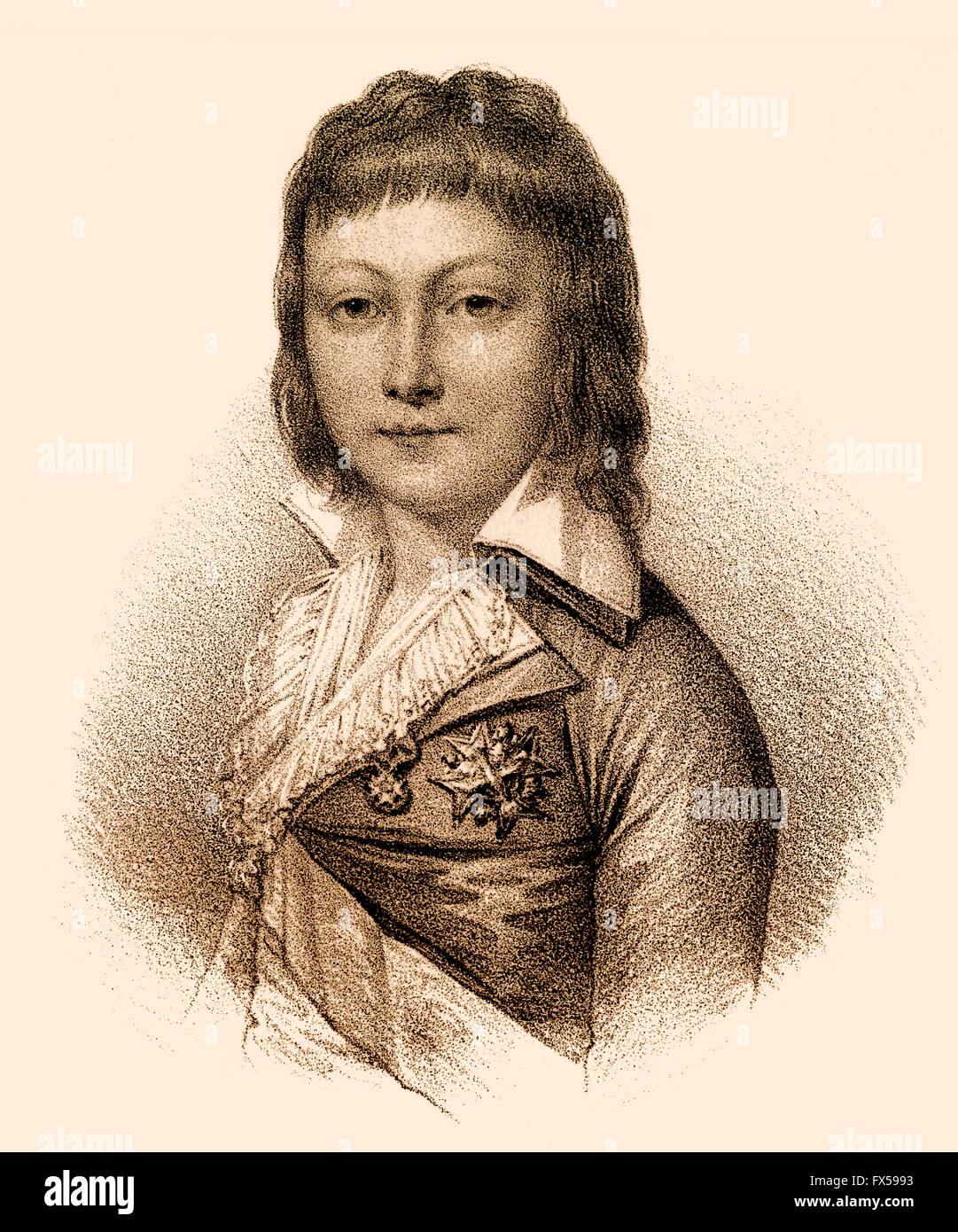Louis XVII, Louis Charles de Bourbon, Delfino di Francia, 1785-1795, Principe Reale di Francia Foto Stock