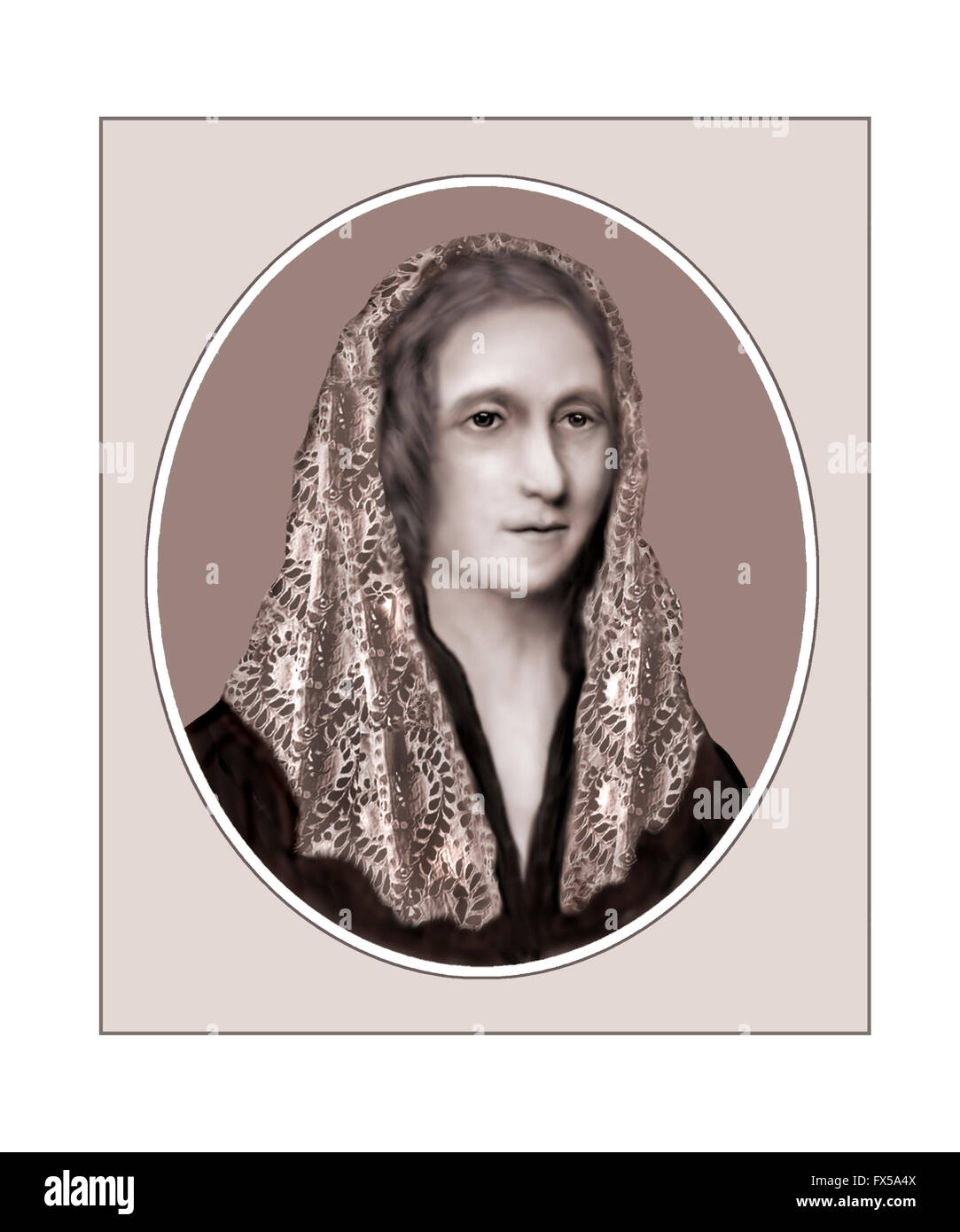 Mary Shelley, 1797-1851, scrittore, Ritratto Foto Stock