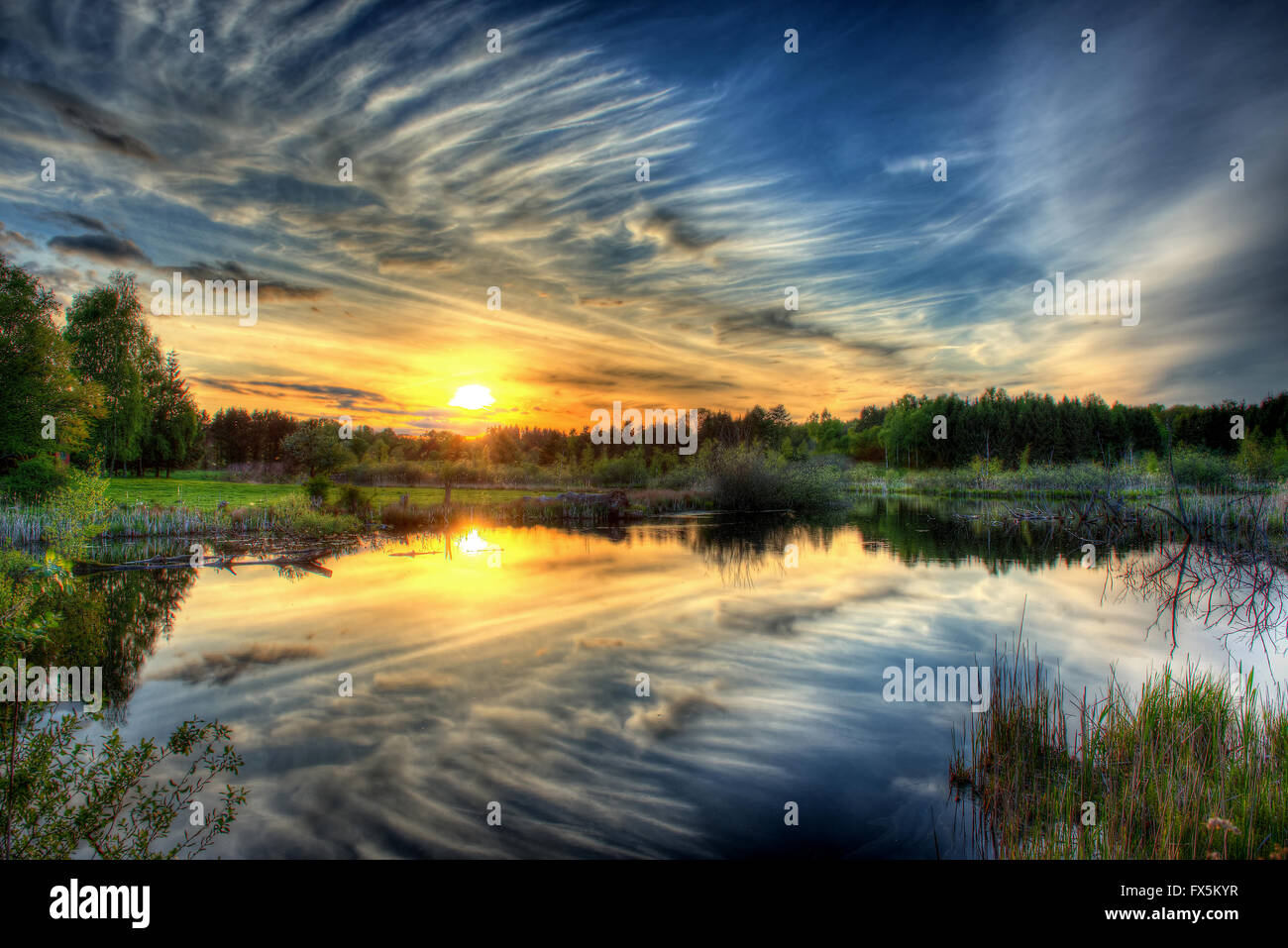 Bel Tramonto di sparare ad alta gamma dinamica Foto Stock