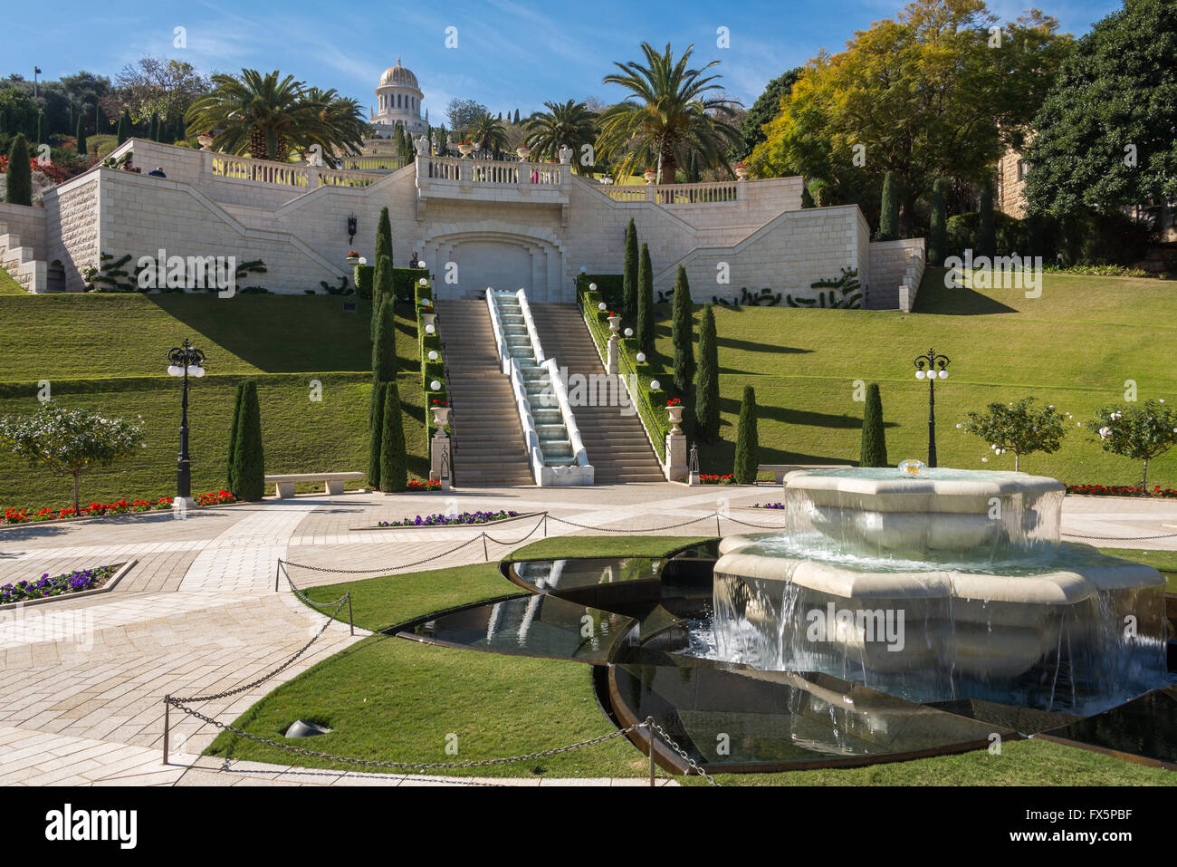 Giardini Bahai di Haifa Foto Stock