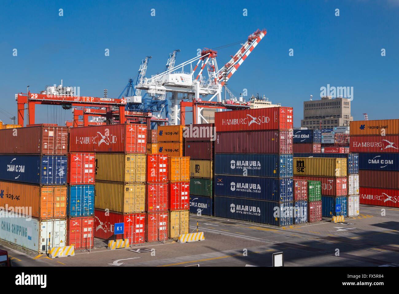 Il contenitore di spedizione dal Porto di Buenos Aires, Argentina, Sud America Foto Stock