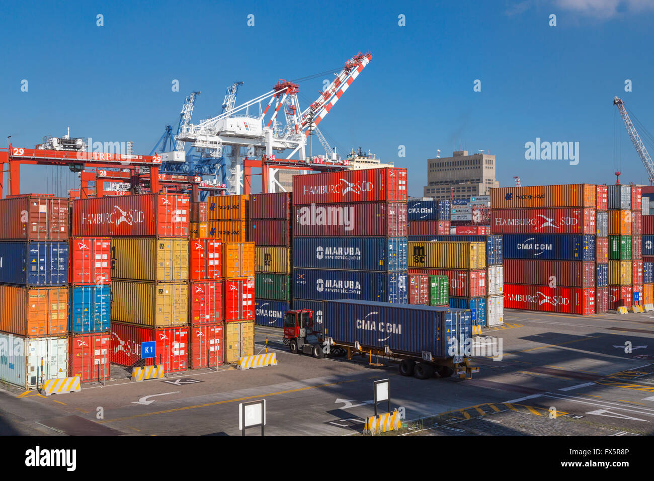 Il contenitore di spedizione dal Porto di Buenos Aires, Argentina, Sud America Foto Stock