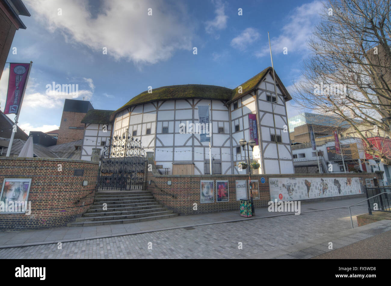 Il Globe Theatre, Londra. Il Shakespeares Globe. Tudor Theatre Foto Stock