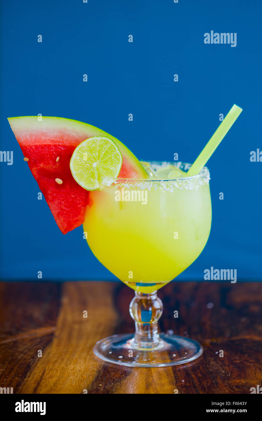 Anguria margarita a un tradizionale ristorante messicano bar. Foto Stock Anguria margarita a un tradizionale ristorante messicano bar. Foto Stock