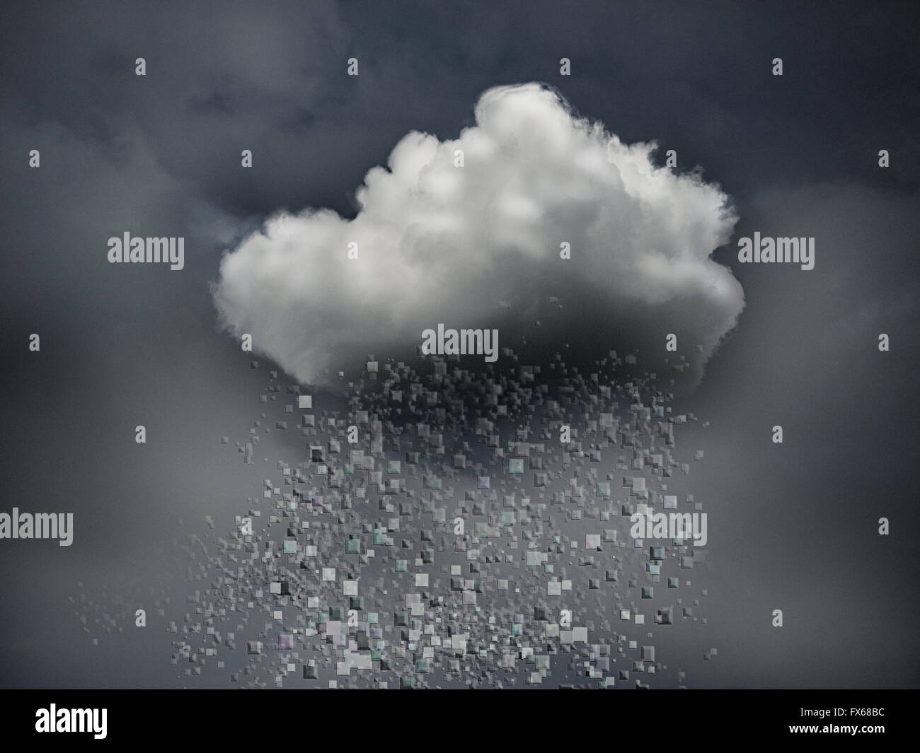 I blocchi di dati di piovere da storm cloud Foto Stock