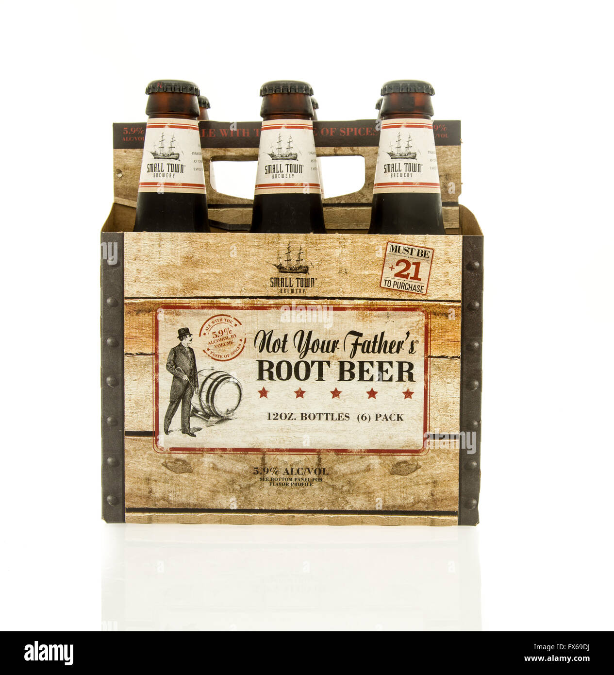 Winneconne, WI - 15 Marzo 2016: Un six pack non tuo padre radice birra Foto Stock