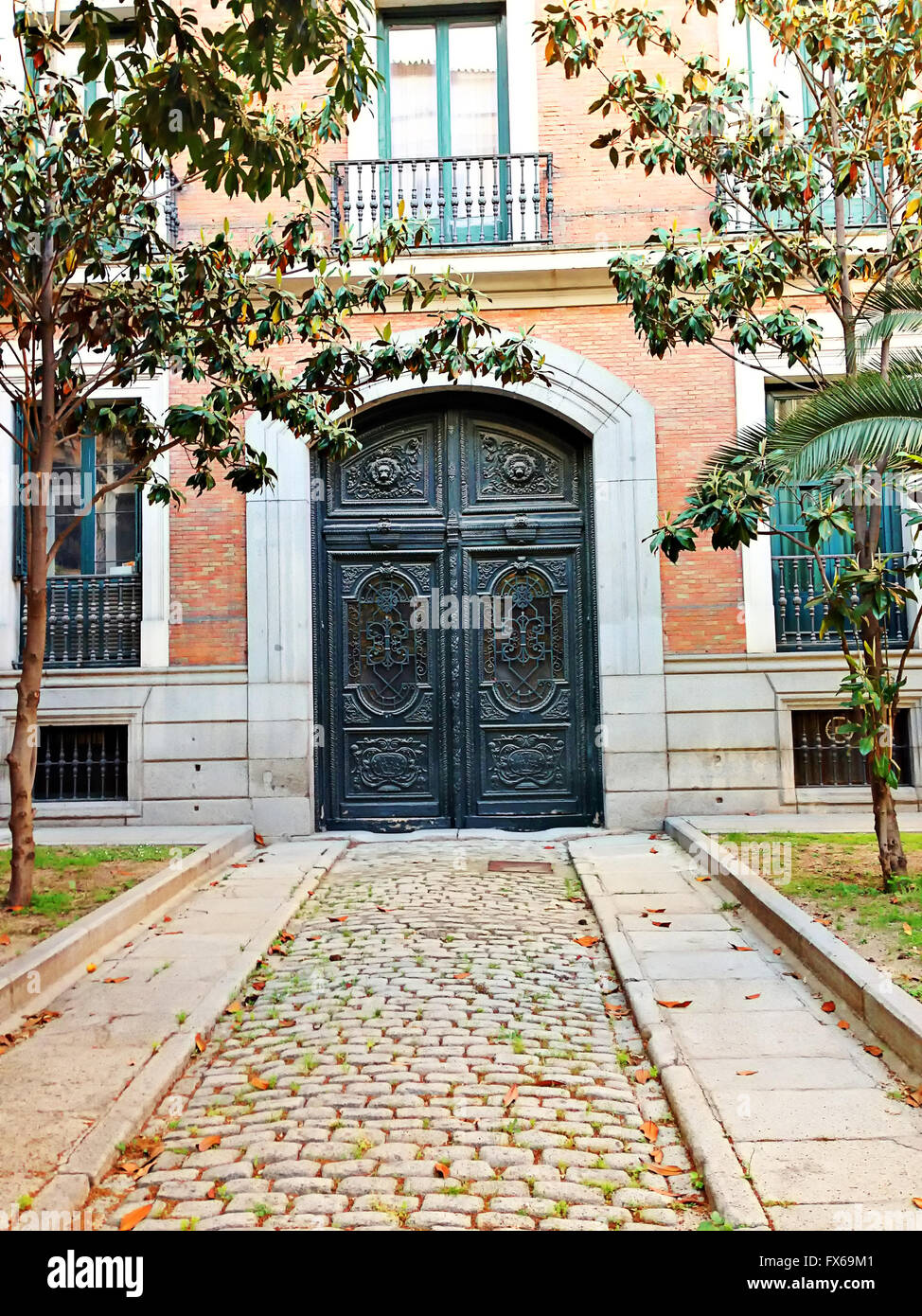 La vecchia porta a Madrid Foto Stock