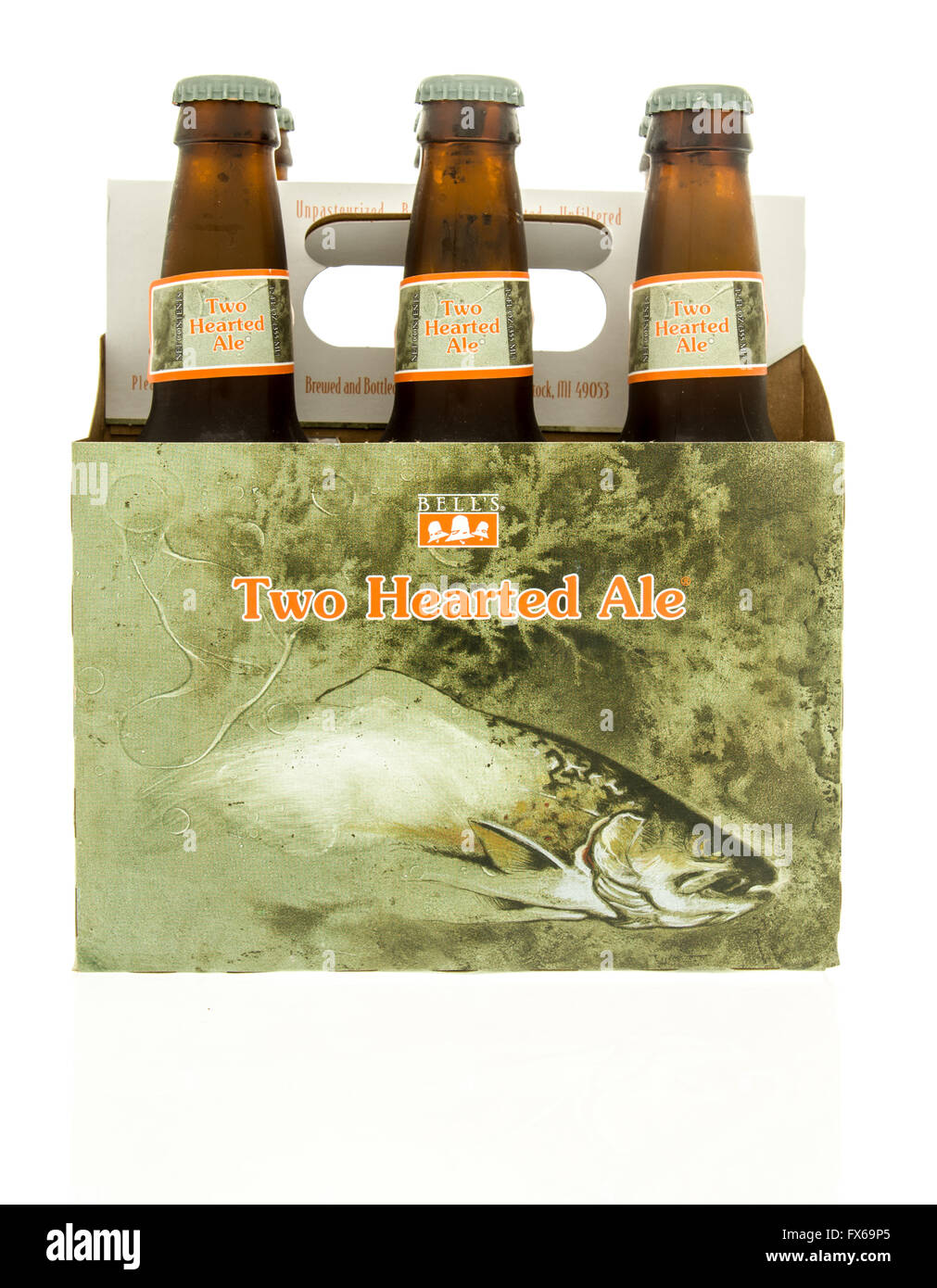 Winneconne, WI - 15 Marzo 2016: Un six pack di Bell' s due hearted ale birra Foto Stock