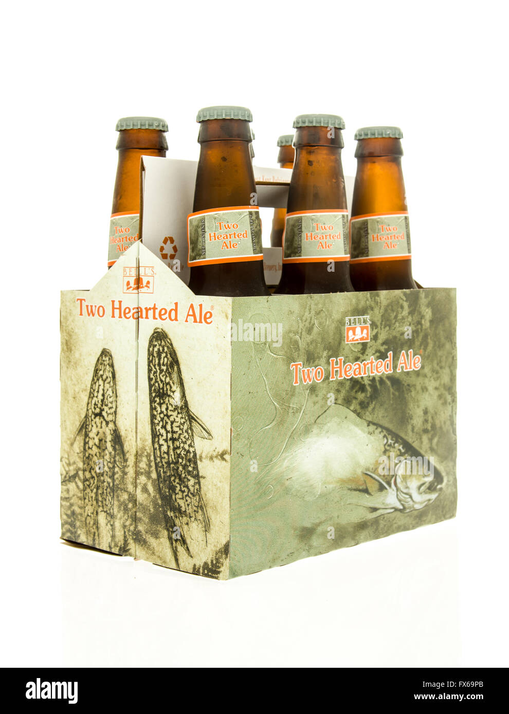 Winneconne, WI - 15 Marzo 2016: Un six pack di Bell' s due hearted ale birra Foto Stock